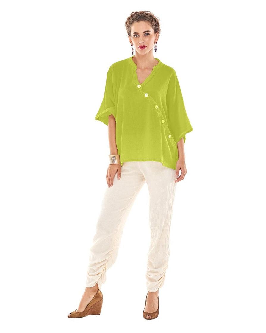 Button Cotton Gauze Blouse-Oh My Gauze