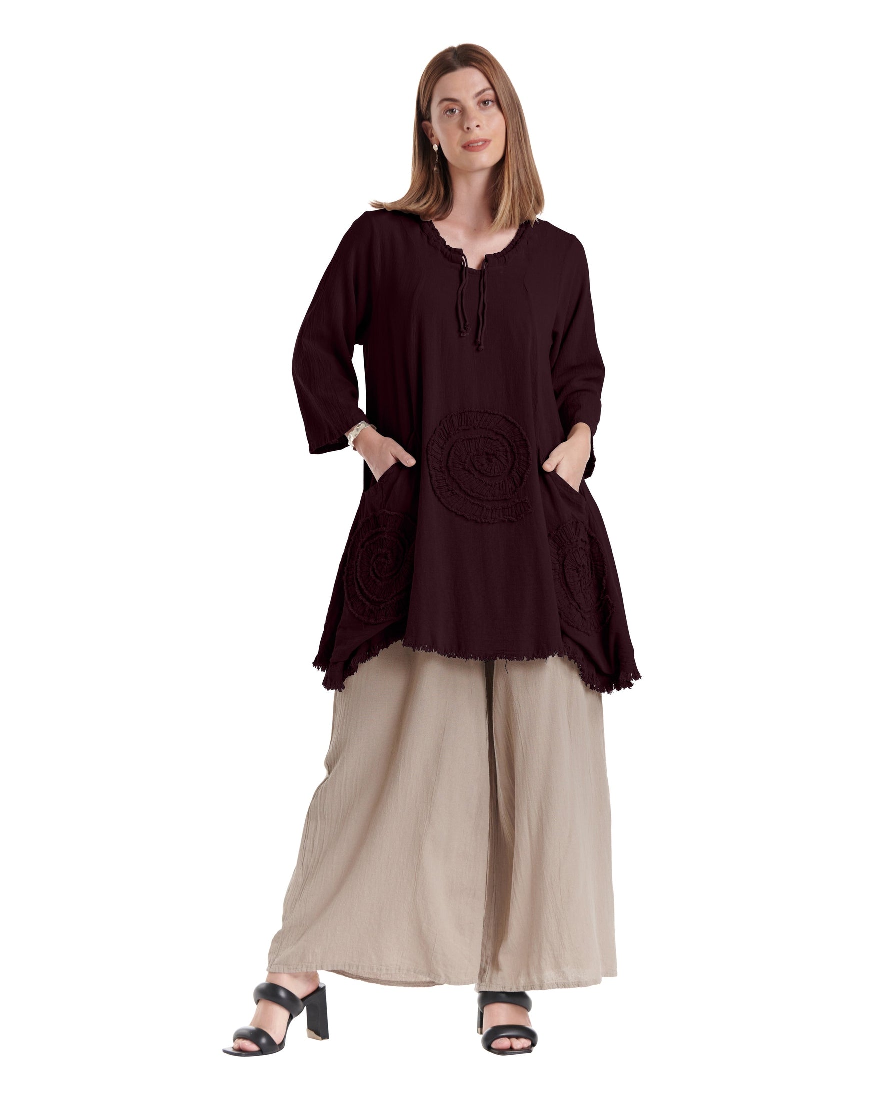 Circle Cotton Gauze Blouse-Oh My Gauze