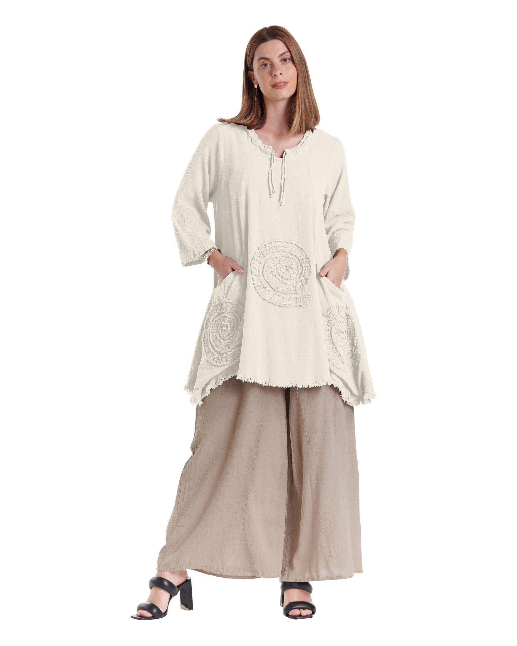 Circle Cotton Gauze Blouse-Oh My Gauze