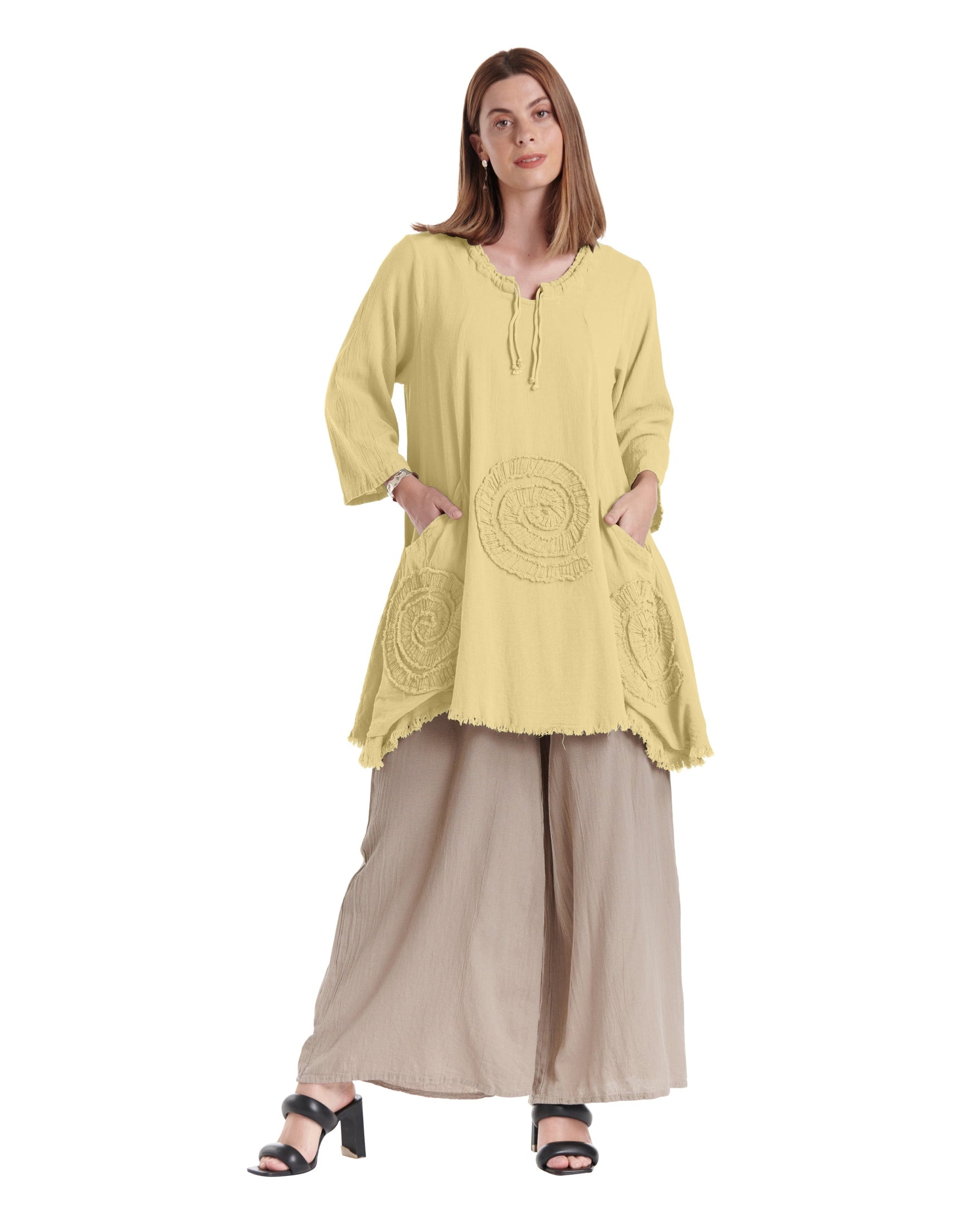 Circle Cotton Gauze Blouse-Oh My Gauze
