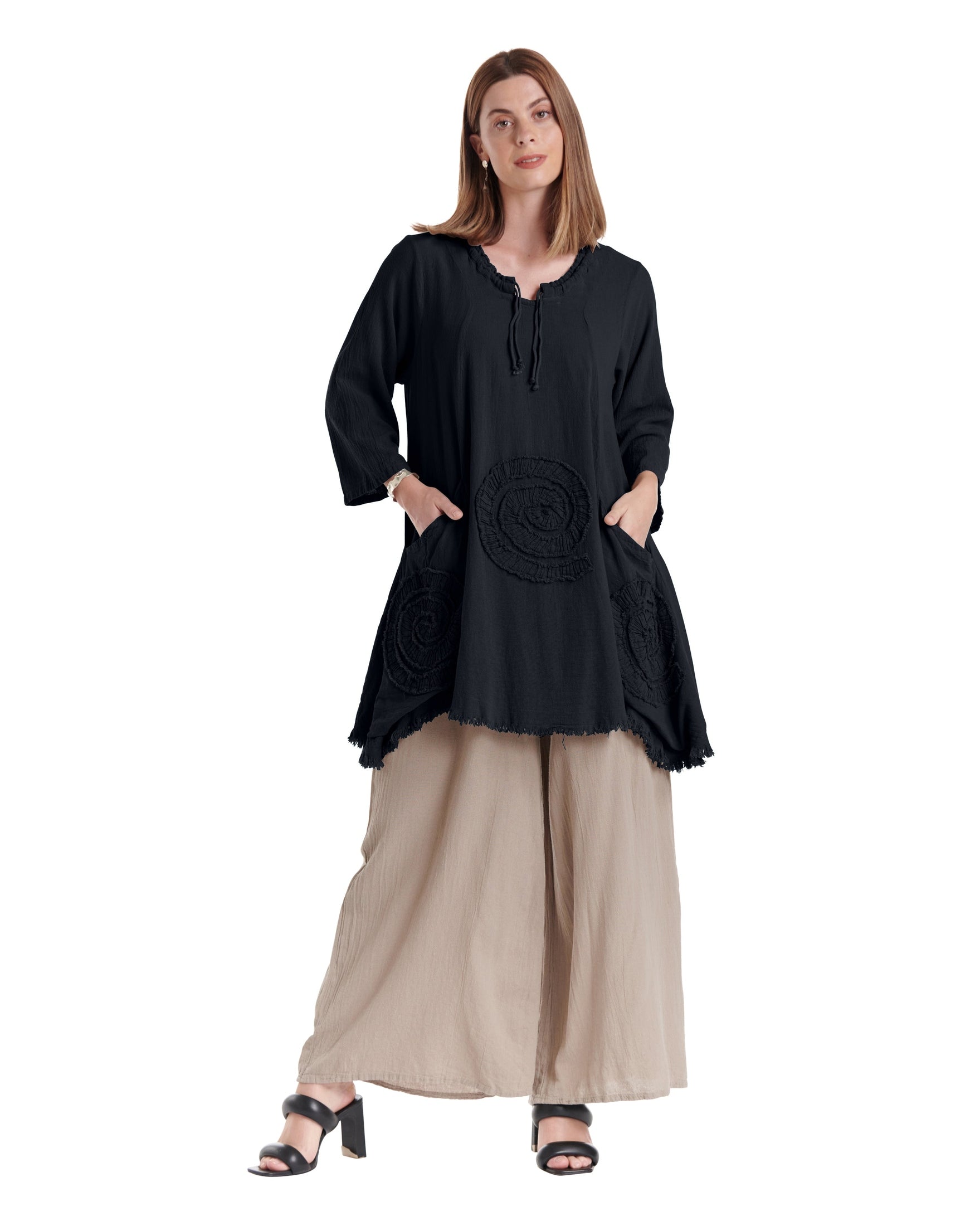 Circle Cotton Gauze Blouse-Oh My Gauze