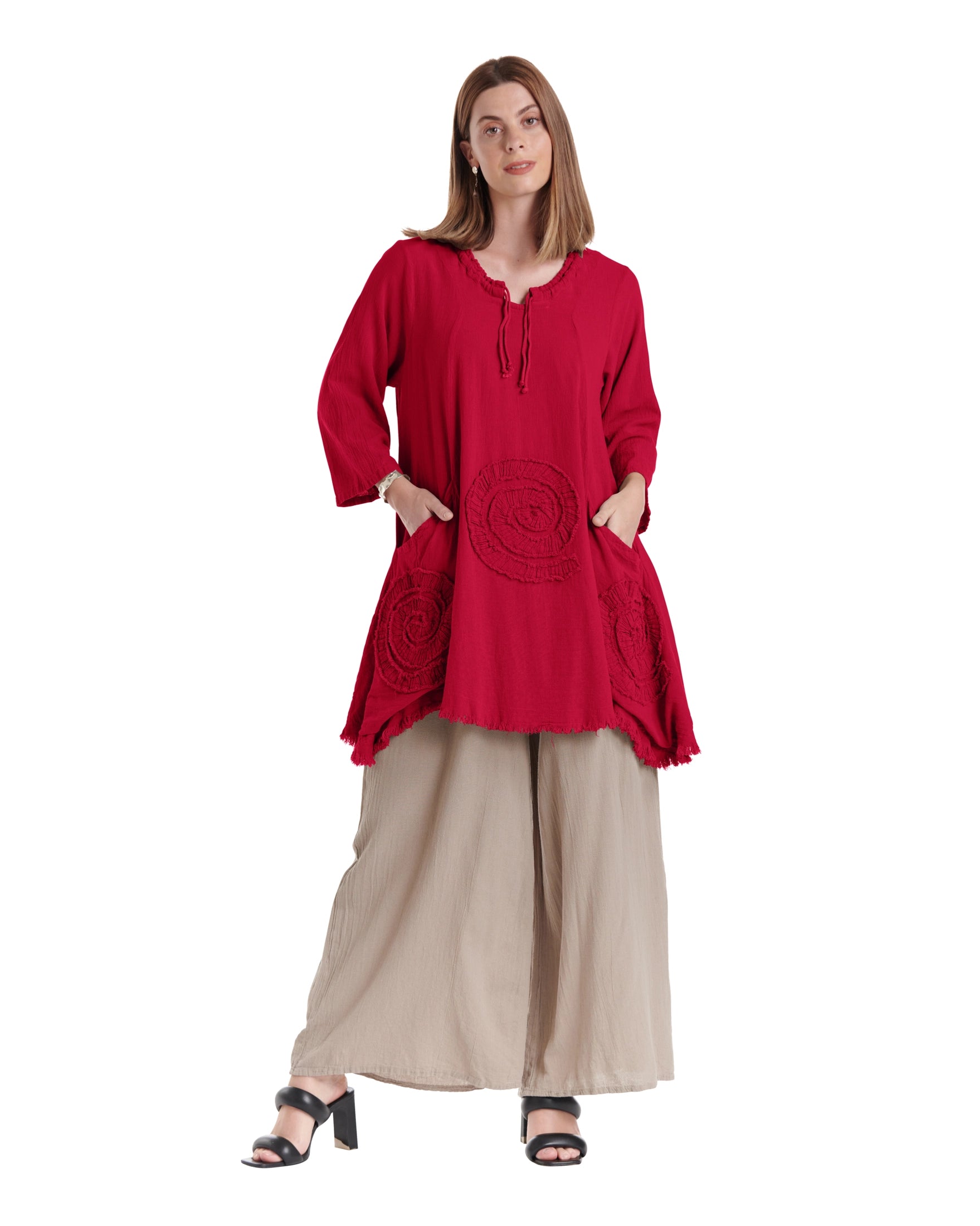 Circle Cotton Gauze Blouse-Oh My Gauze