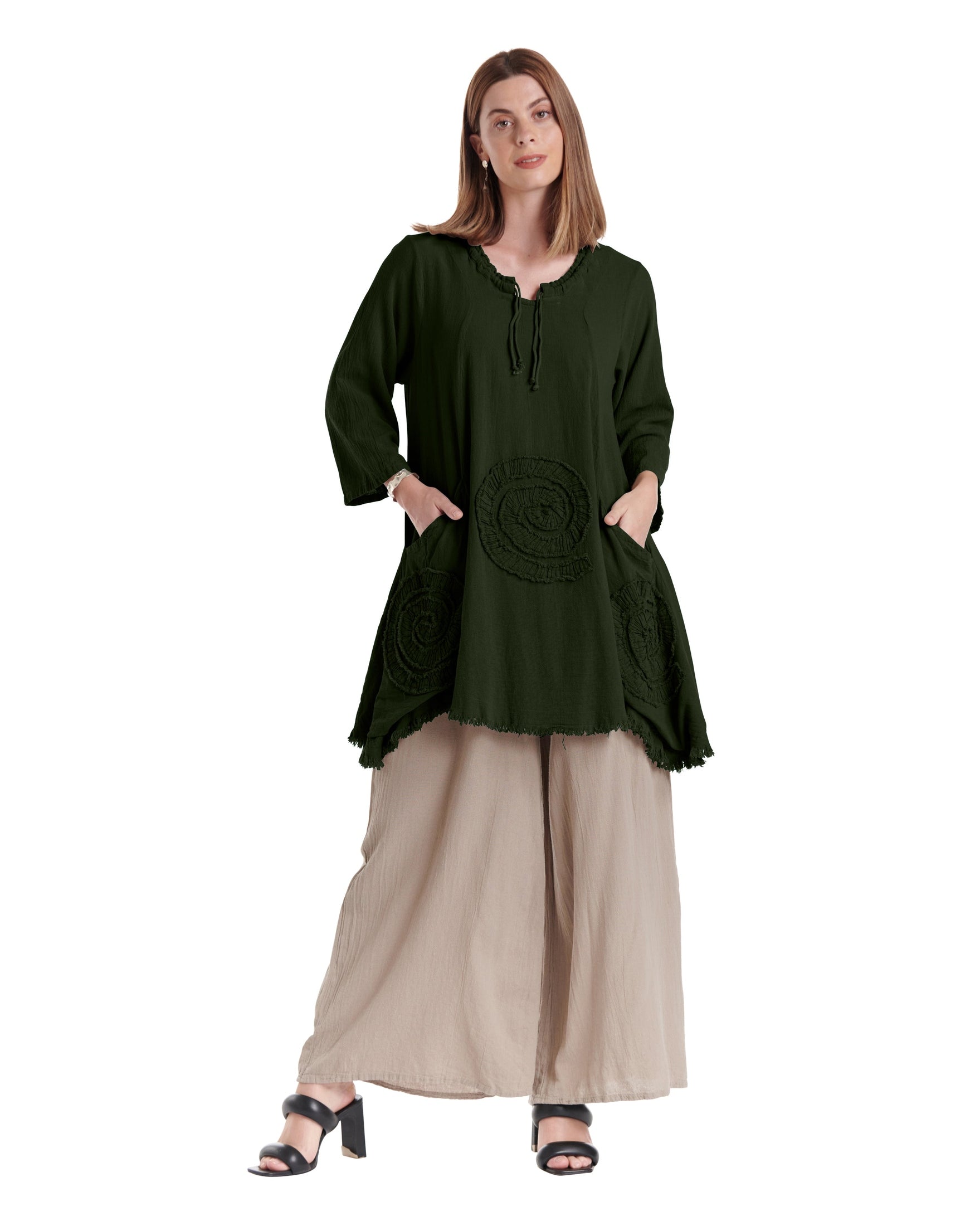 Circle Cotton Gauze Blouse-Oh My Gauze