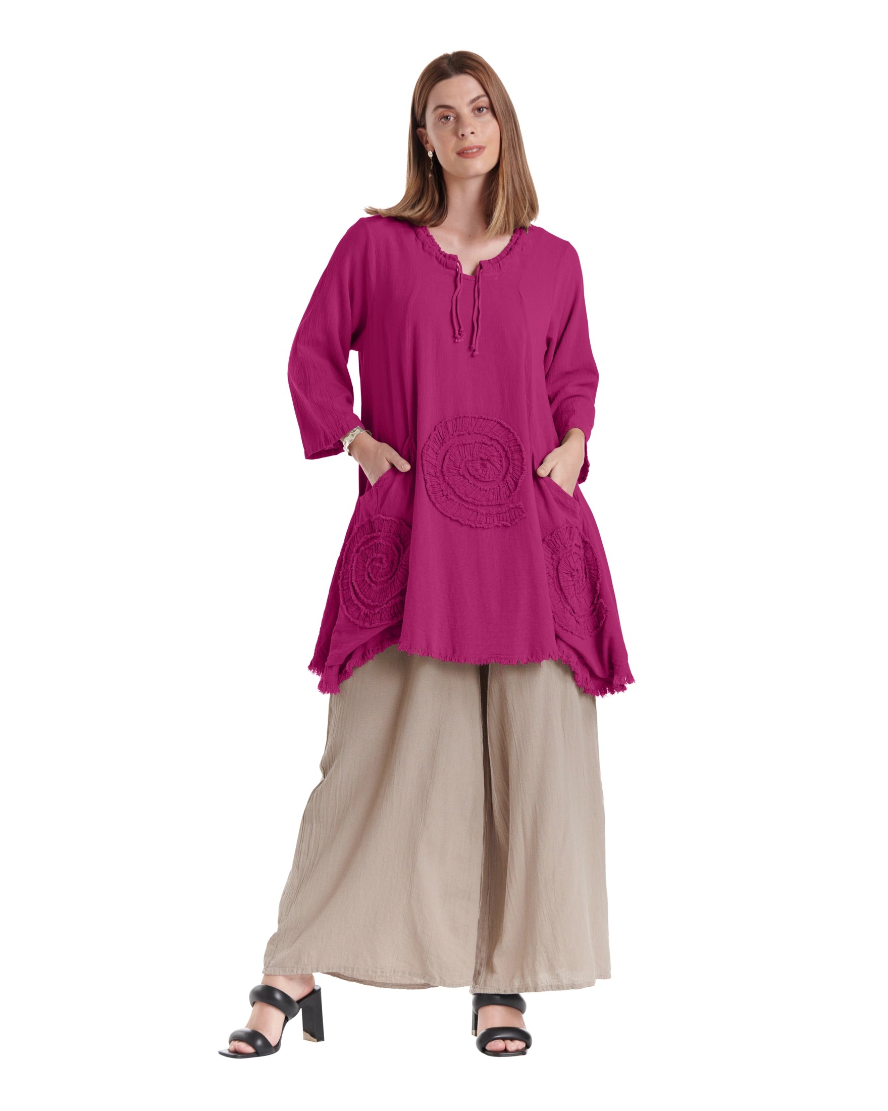 Circle Cotton Gauze Blouse-Oh My Gauze