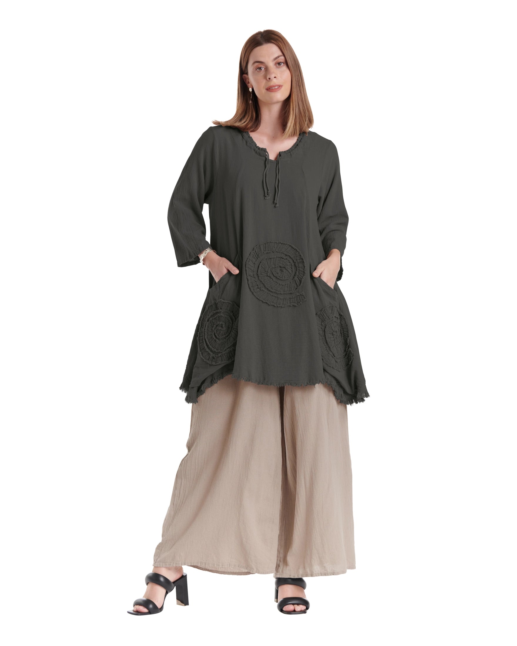 Circle Cotton Gauze Blouse-Oh My Gauze