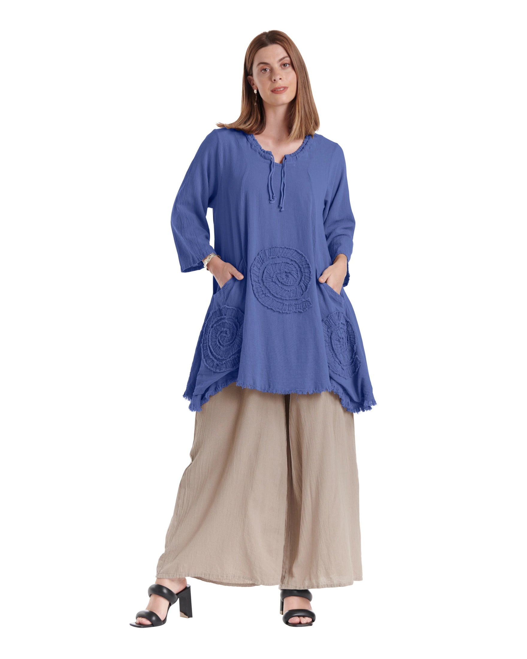 Circle Cotton Gauze Blouse-Oh My Gauze