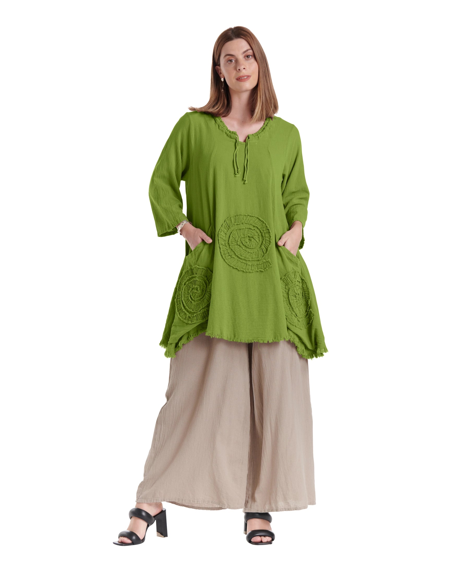 Circle Cotton Gauze Blouse-Oh My Gauze