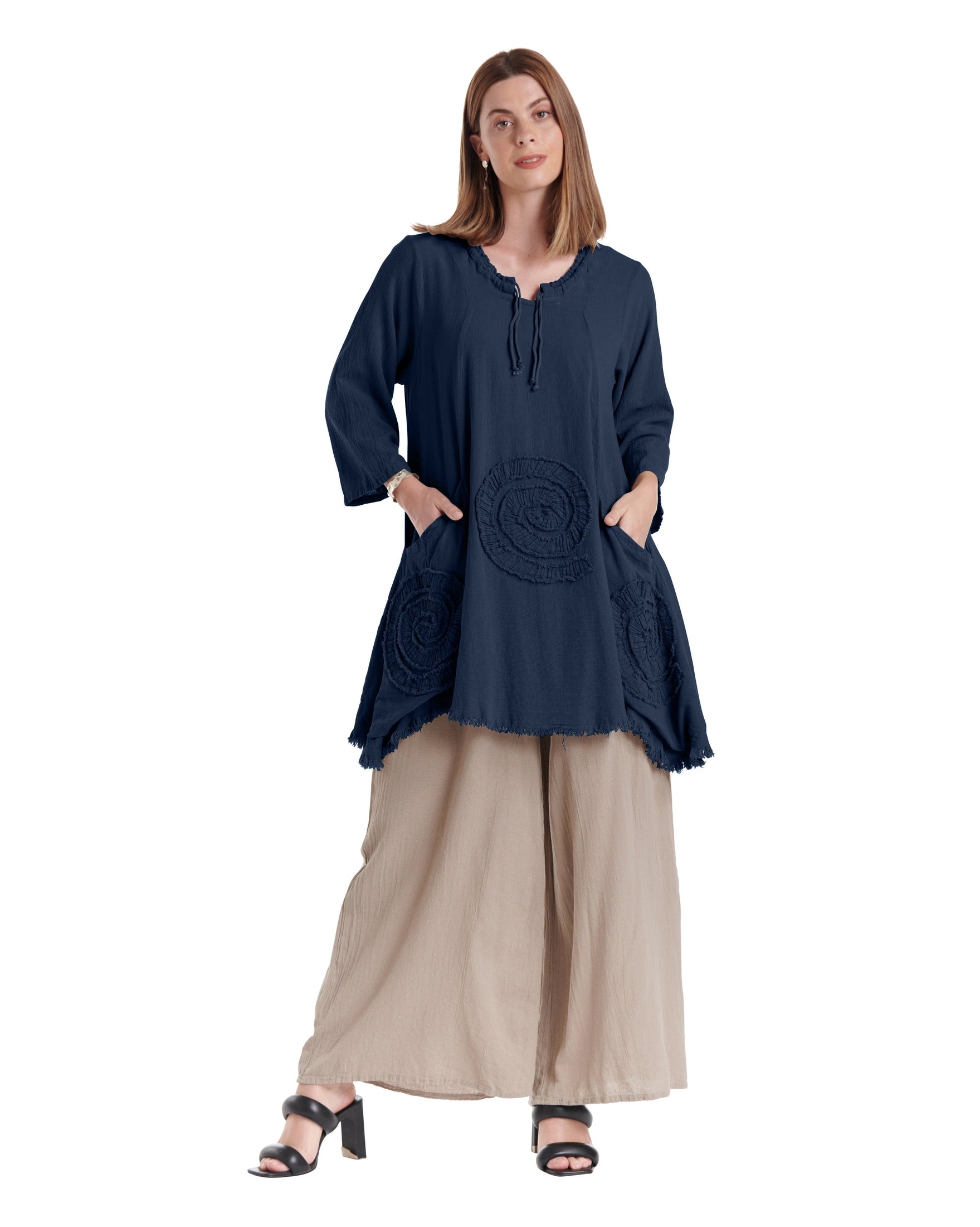 Circle Cotton Gauze Blouse-Oh My Gauze