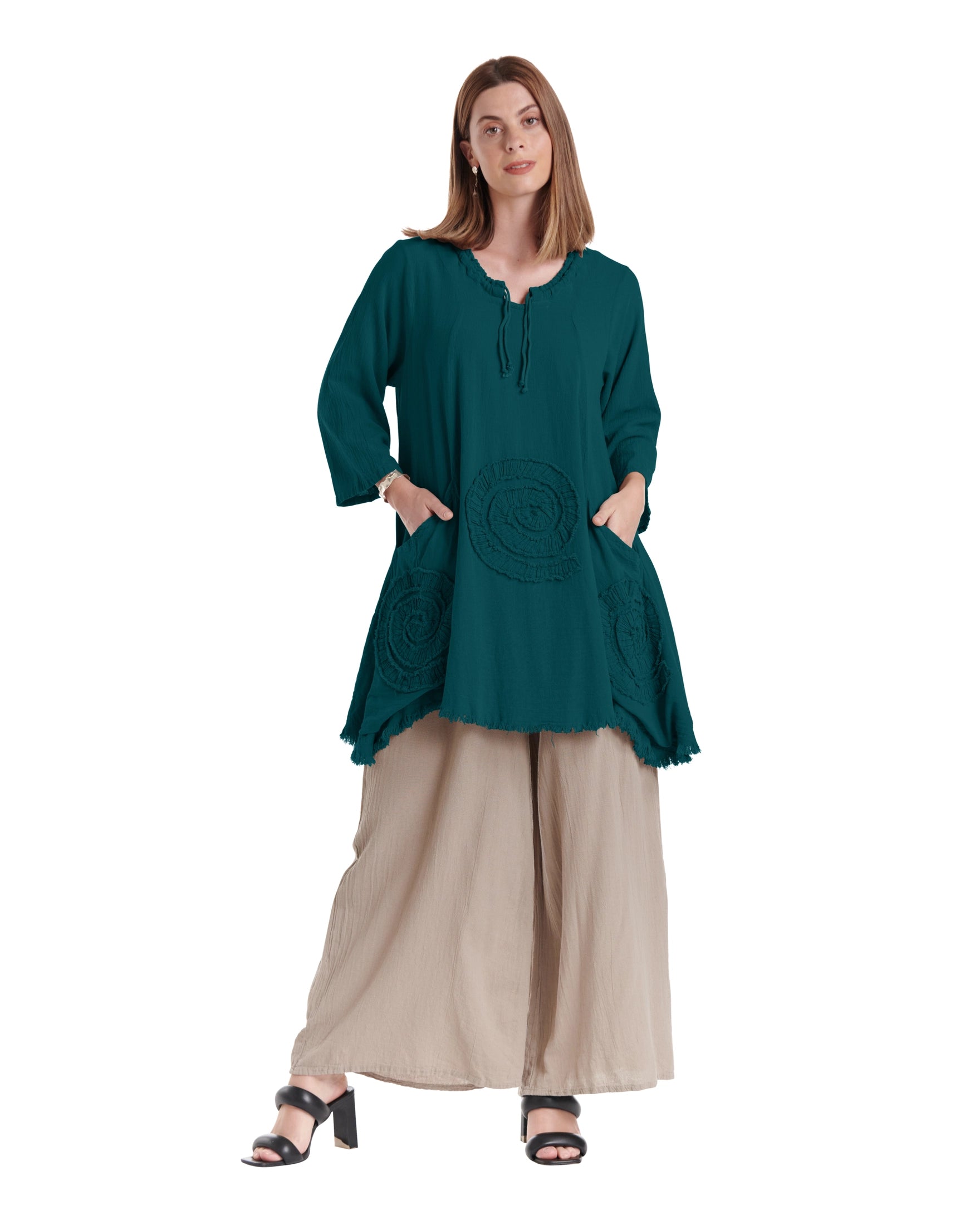 Circle Cotton Gauze Blouse-Oh My Gauze