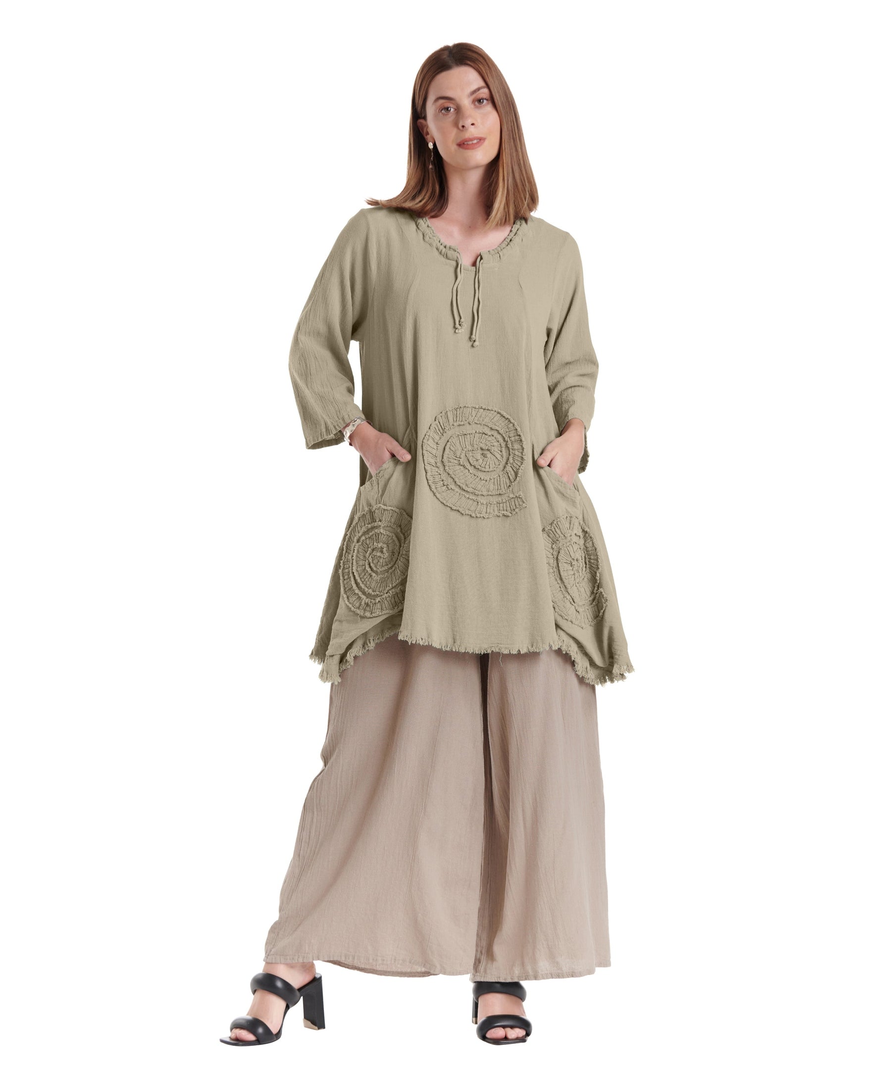 Circle Cotton Gauze Blouse-Oh My Gauze