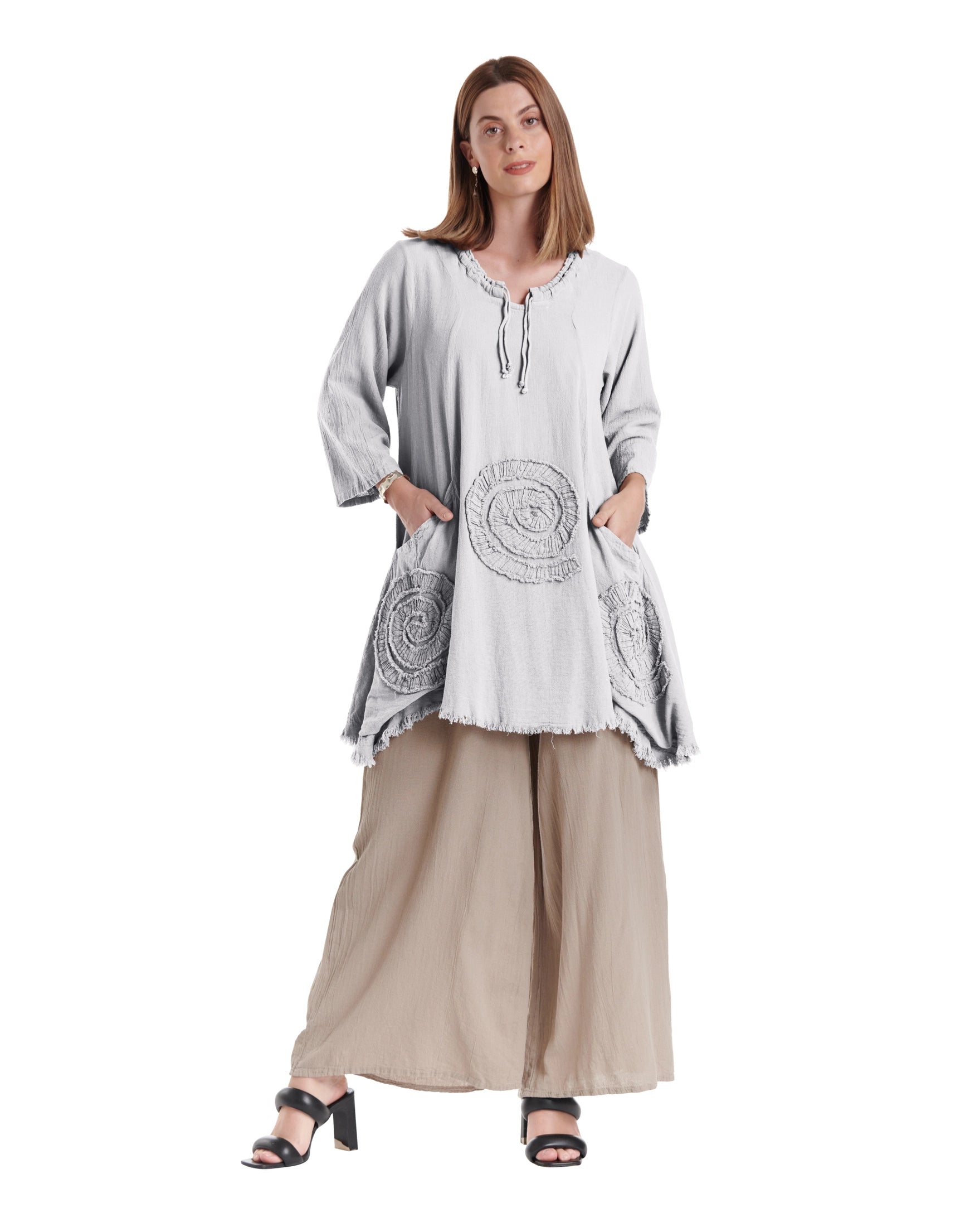Circle Cotton Gauze Blouse-Oh My Gauze