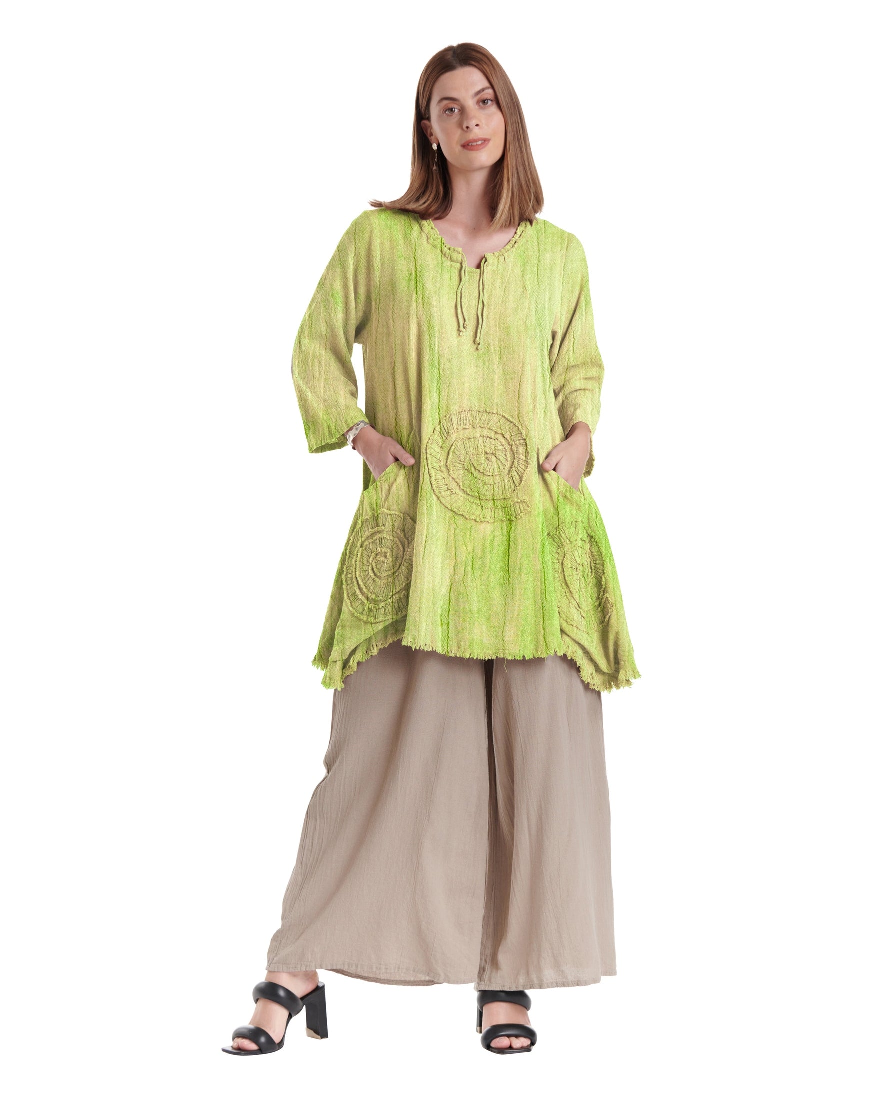 Circle Cotton Gauze Blouse-Oh My Gauze