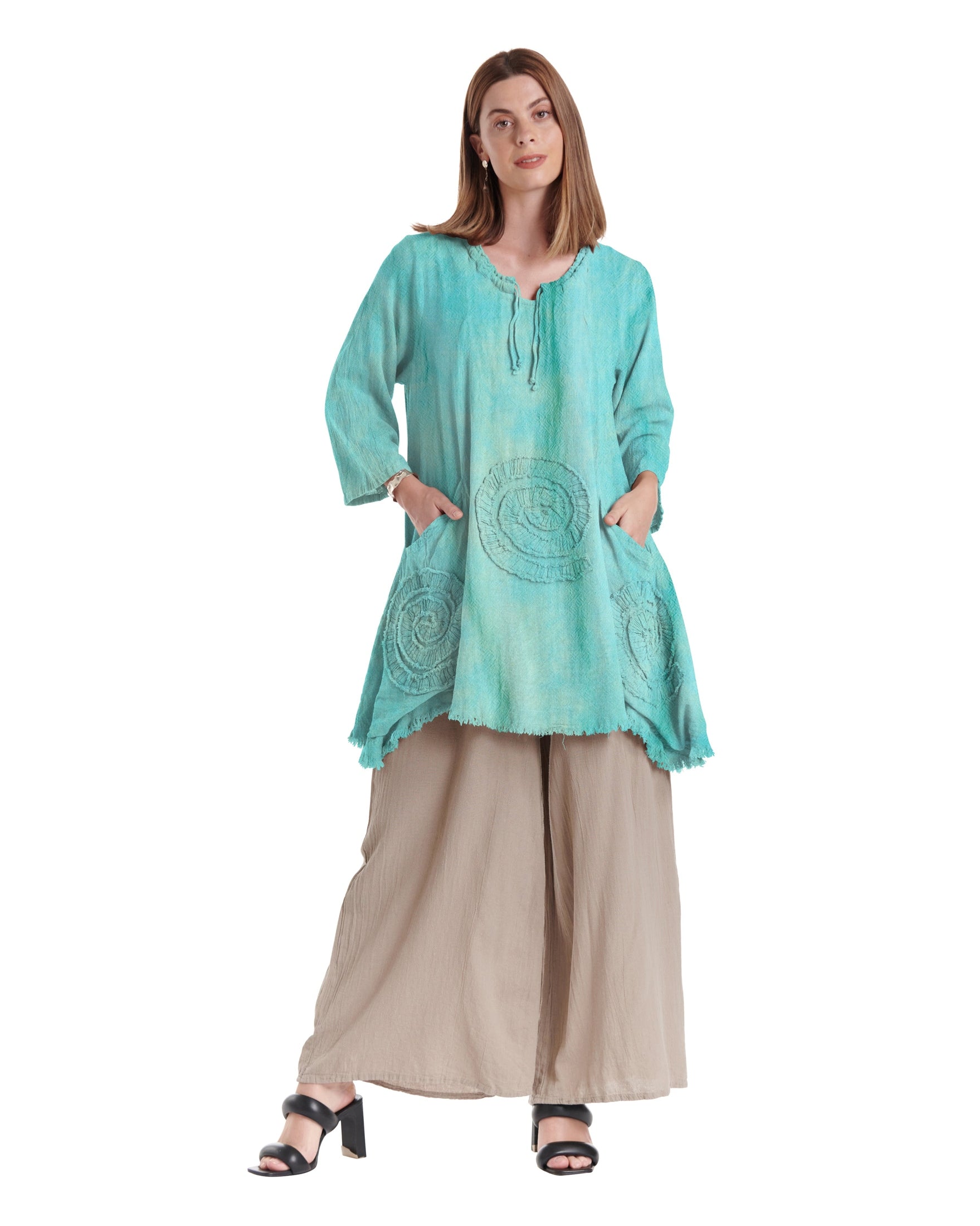 Circle Cotton Gauze Blouse-Oh My Gauze