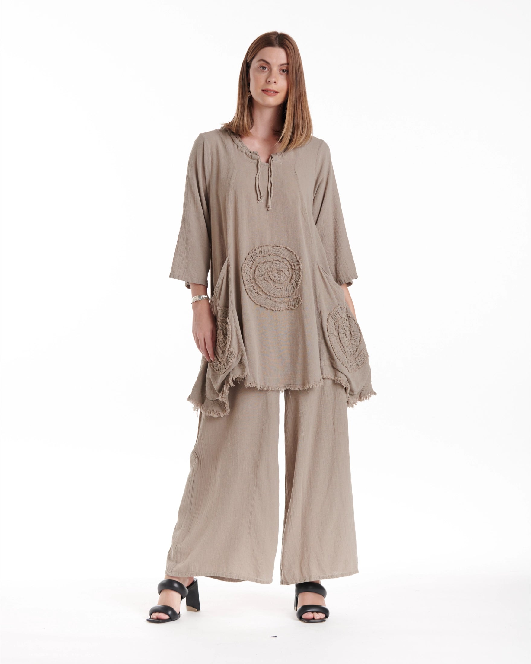 Circle Cotton Gauze Blouse-Oh My Gauze