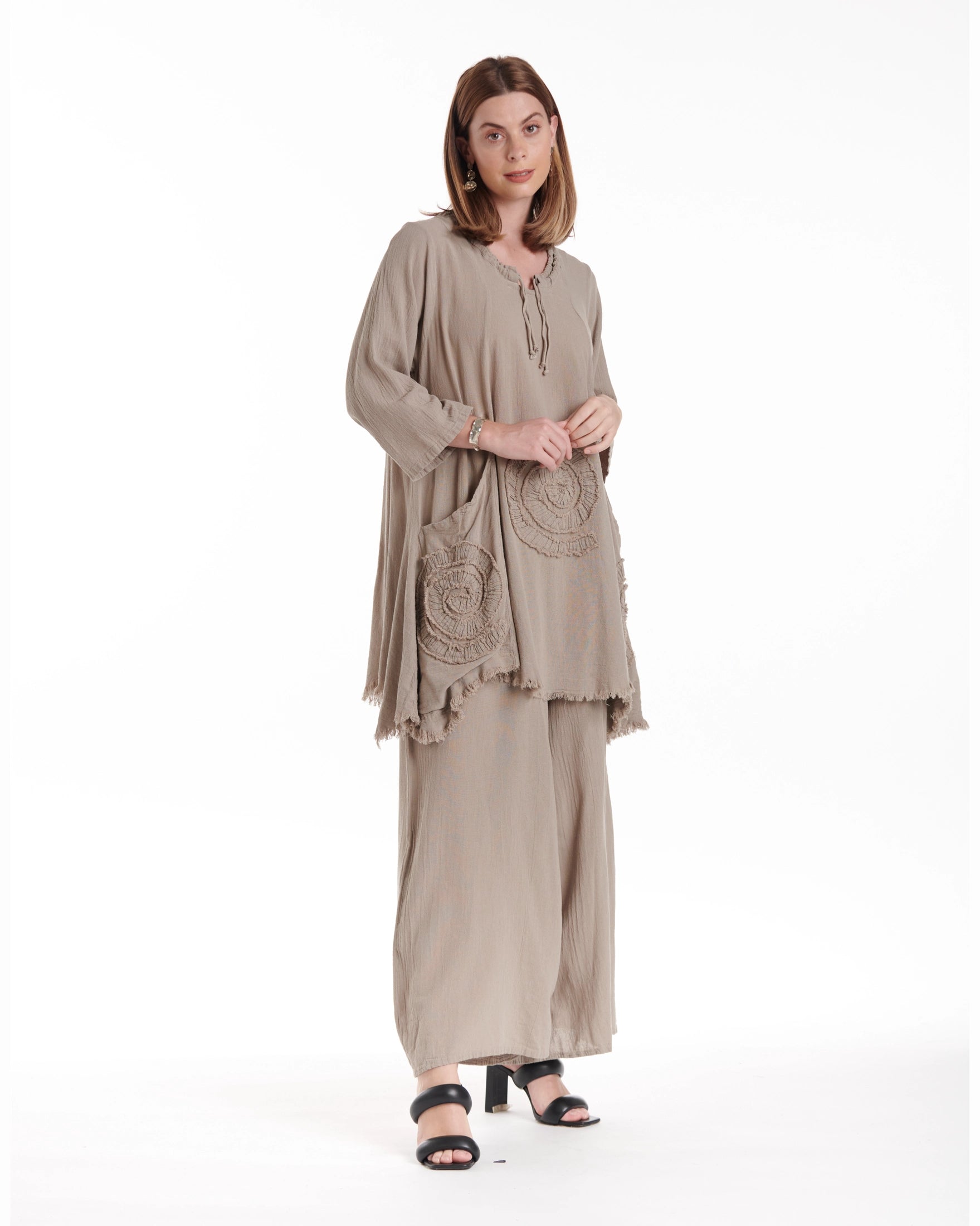 Circle Cotton Gauze Blouse-Oh My Gauze