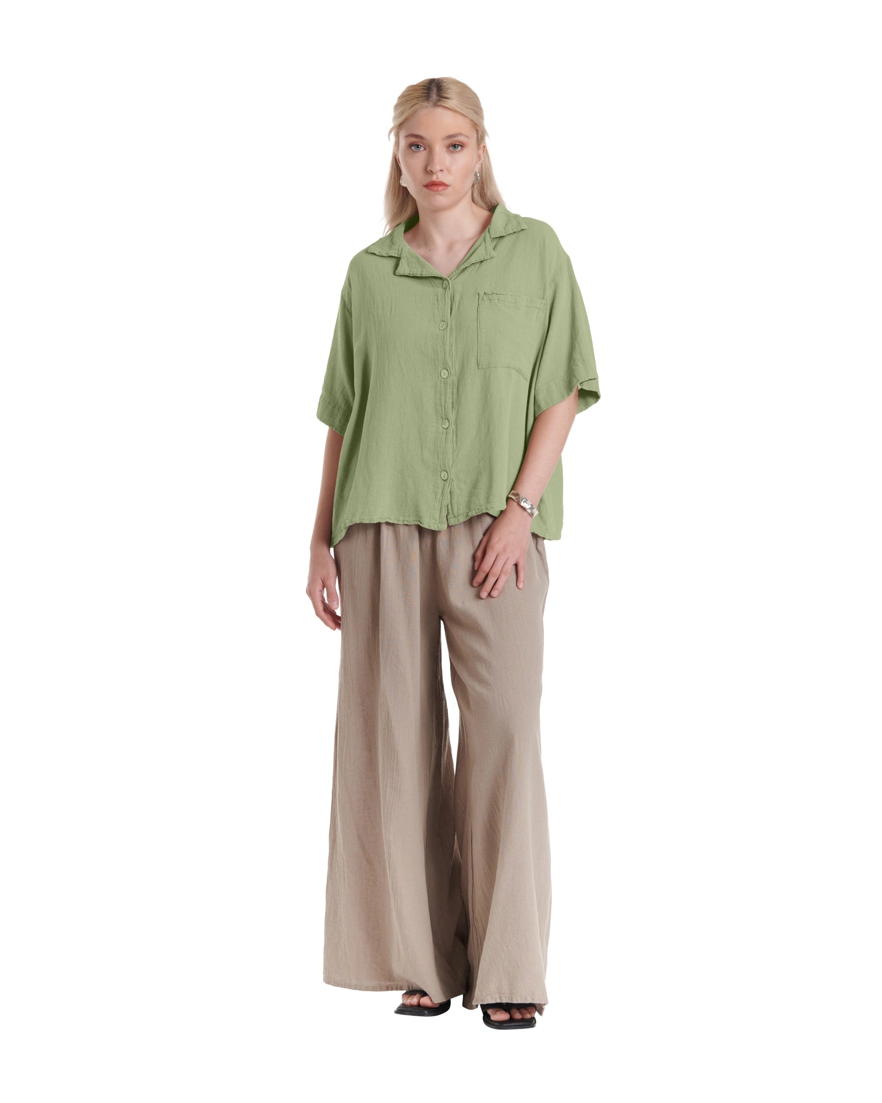 Crush Cotton Gauze Blouse – New Arrival-Oh My Gauze