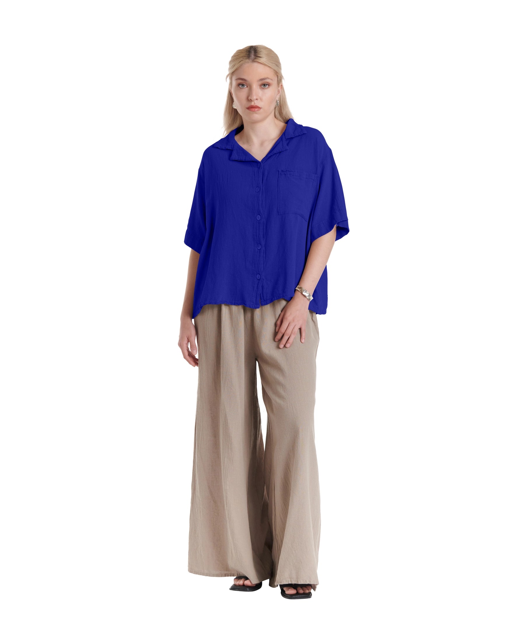 Crush Cotton Gauze Blouse – New Arrival-Oh My Gauze