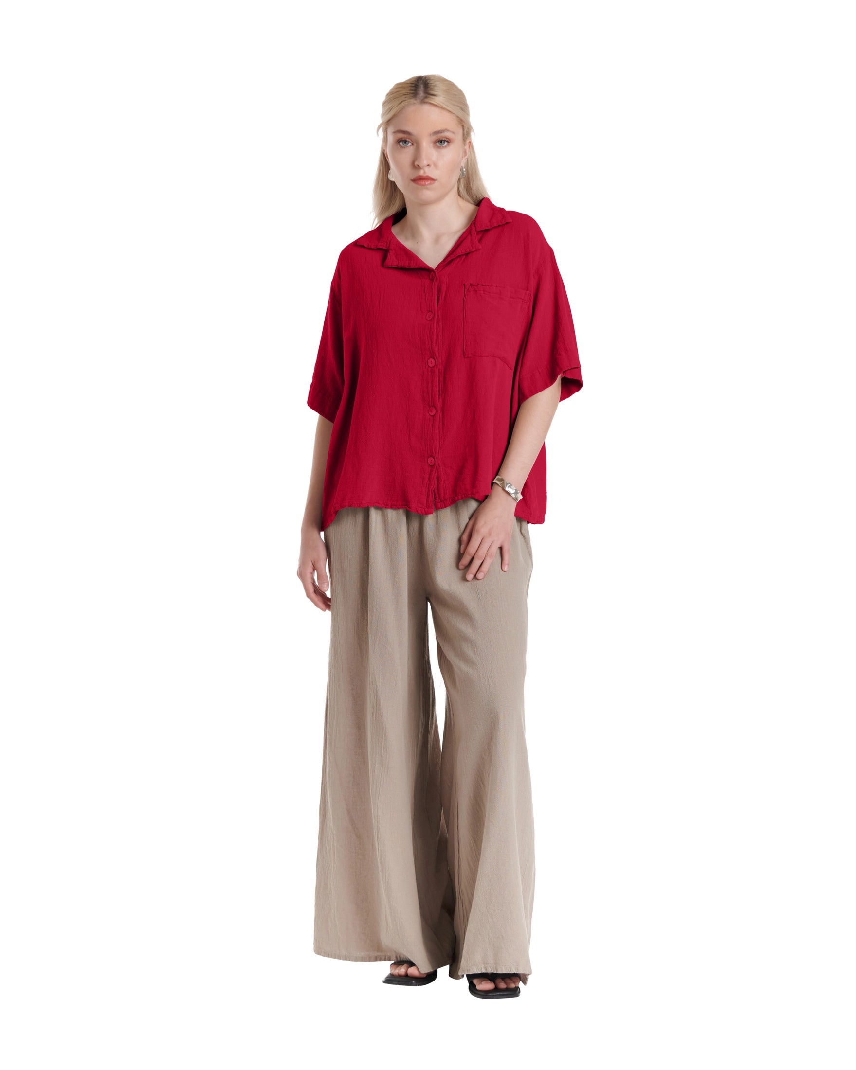 Crush Cotton Gauze Blouse – New Arrival-Oh My Gauze