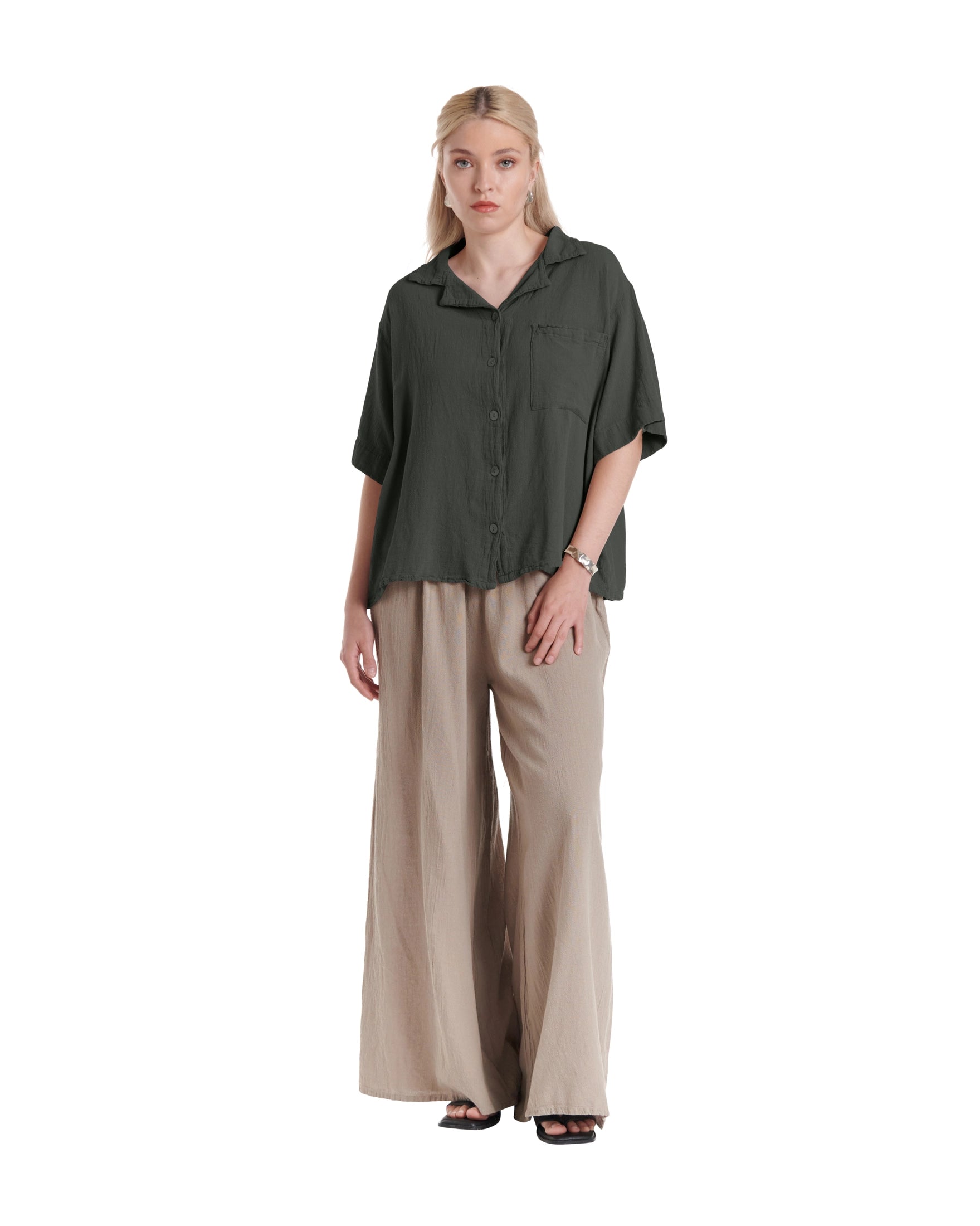 Crush Cotton Gauze Blouse – New Arrival-Oh My Gauze