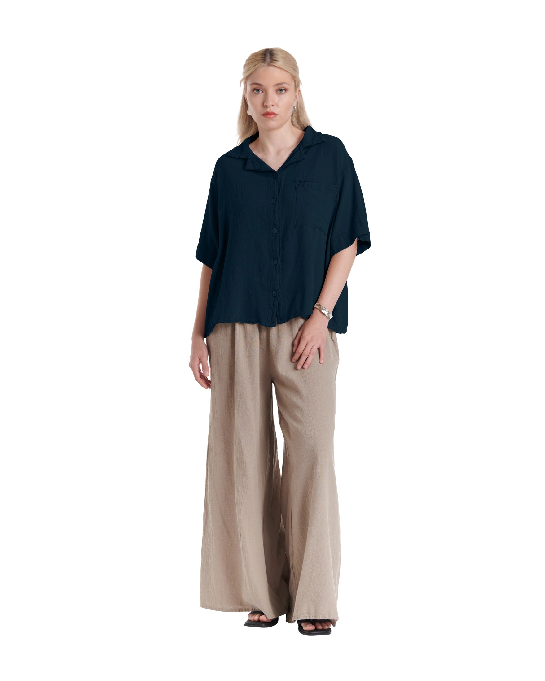 Crush Cotton Gauze Blouse – New Arrival-Oh My Gauze