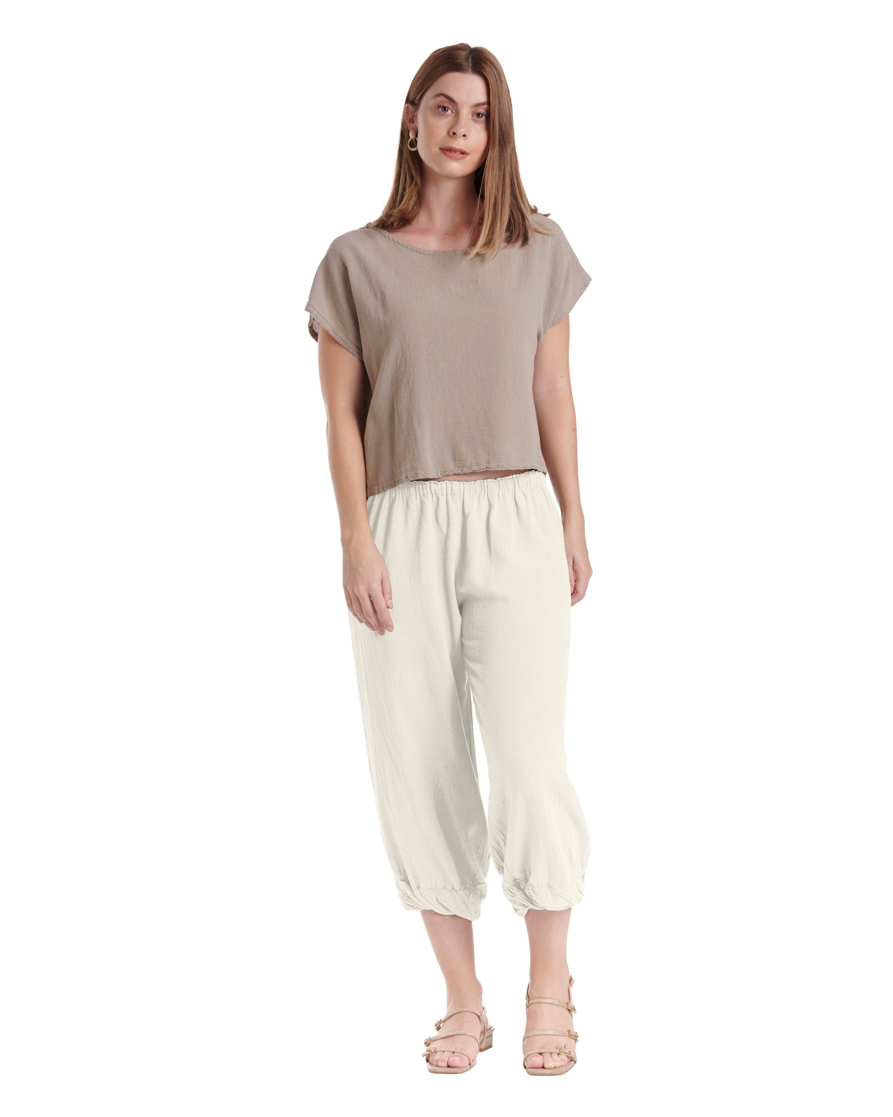 Crystal Cotton Gauze Pants-Oh My Gauze