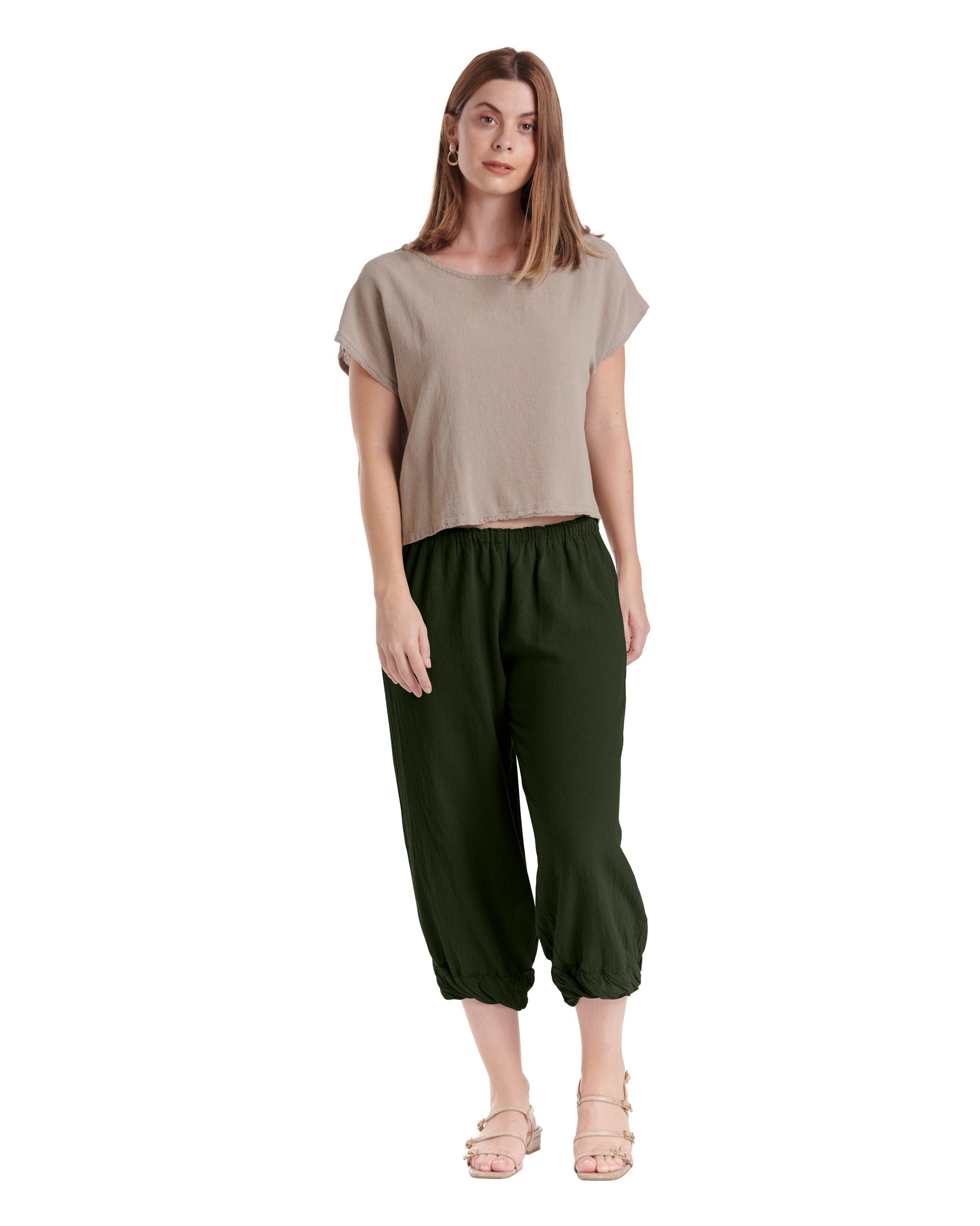 Crystal Cotton Gauze Pants-Oh My Gauze