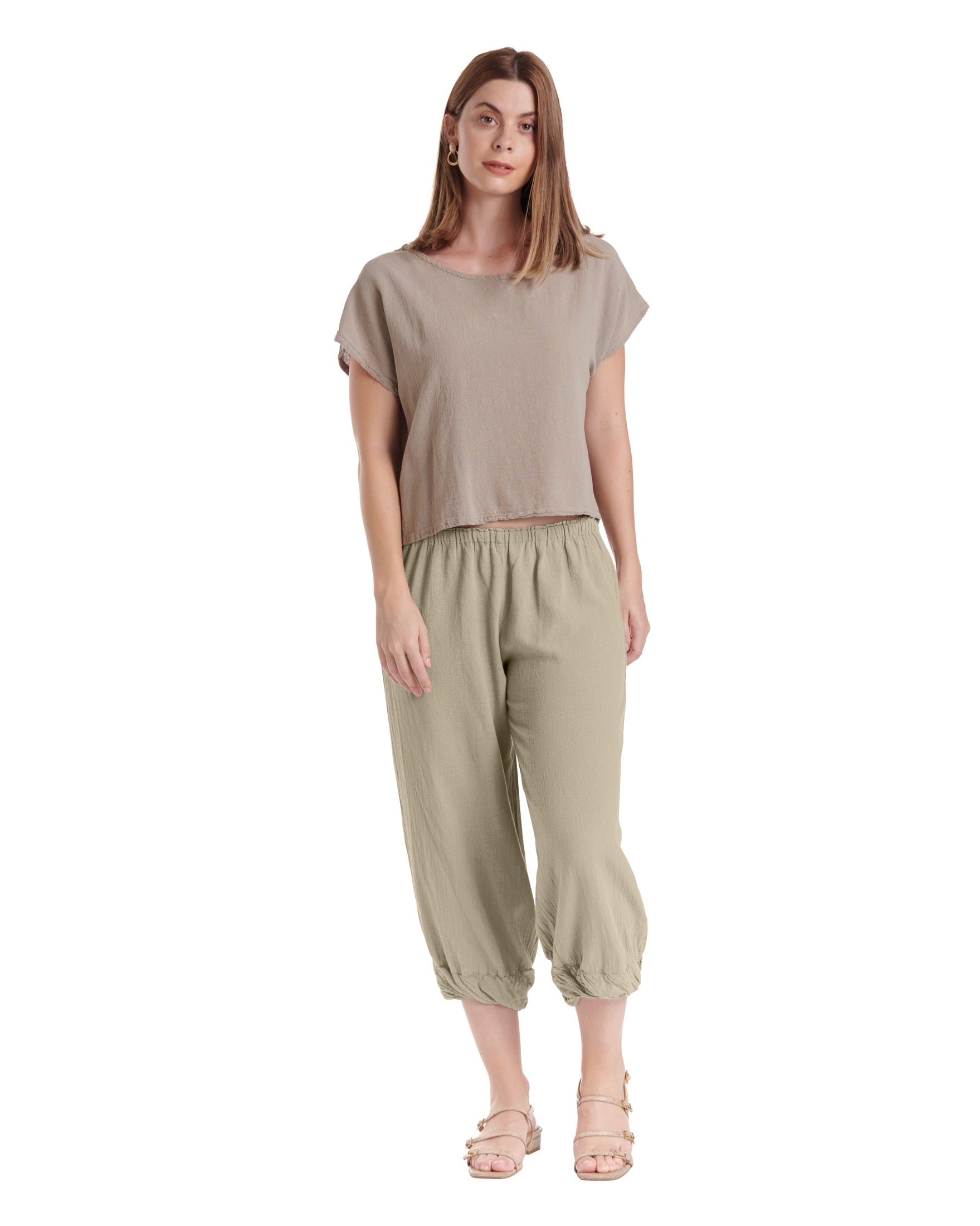 Crystal Cotton Gauze Pants-Oh My Gauze