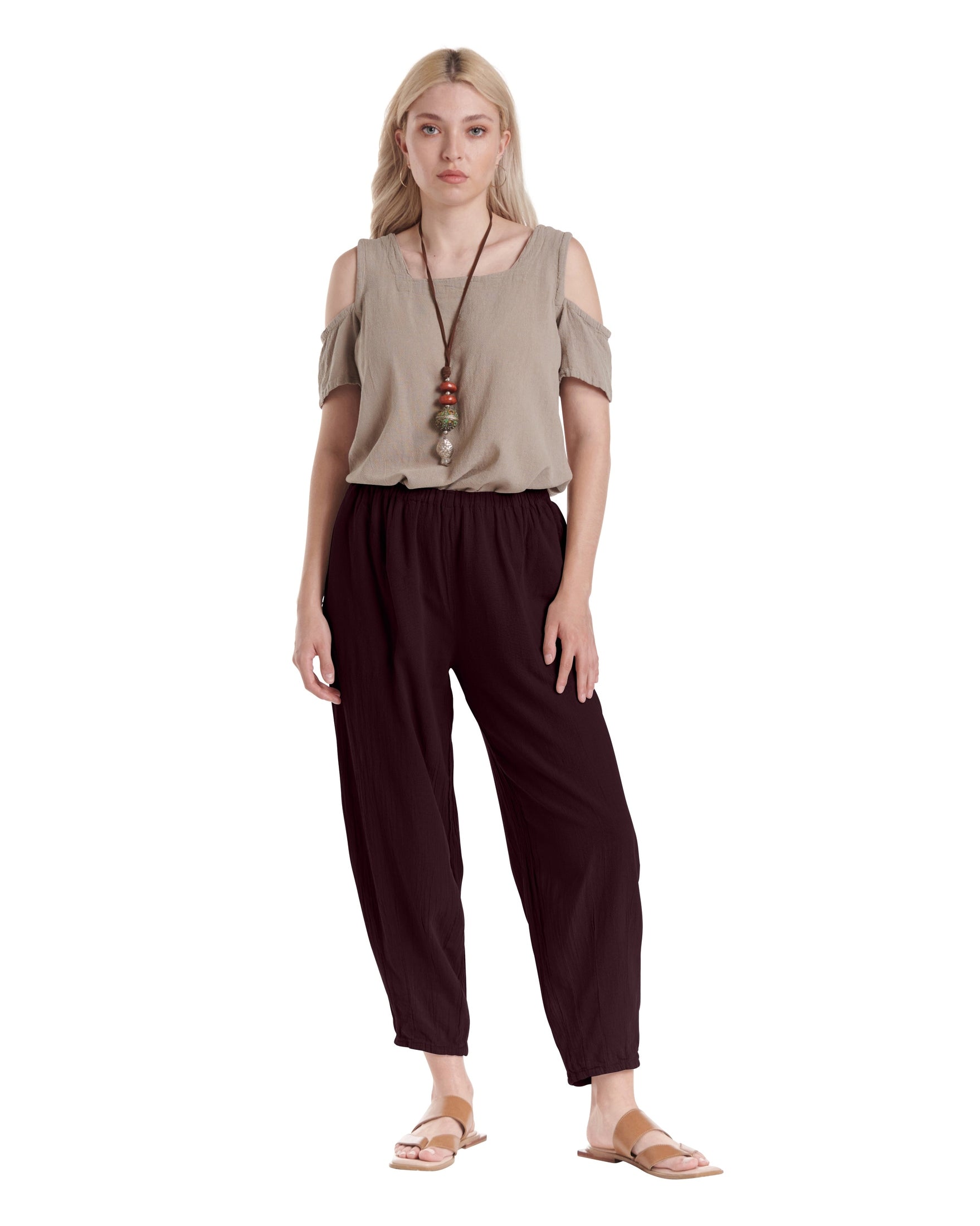 Dart Cotton Gauze Pants-Oh My Gauze