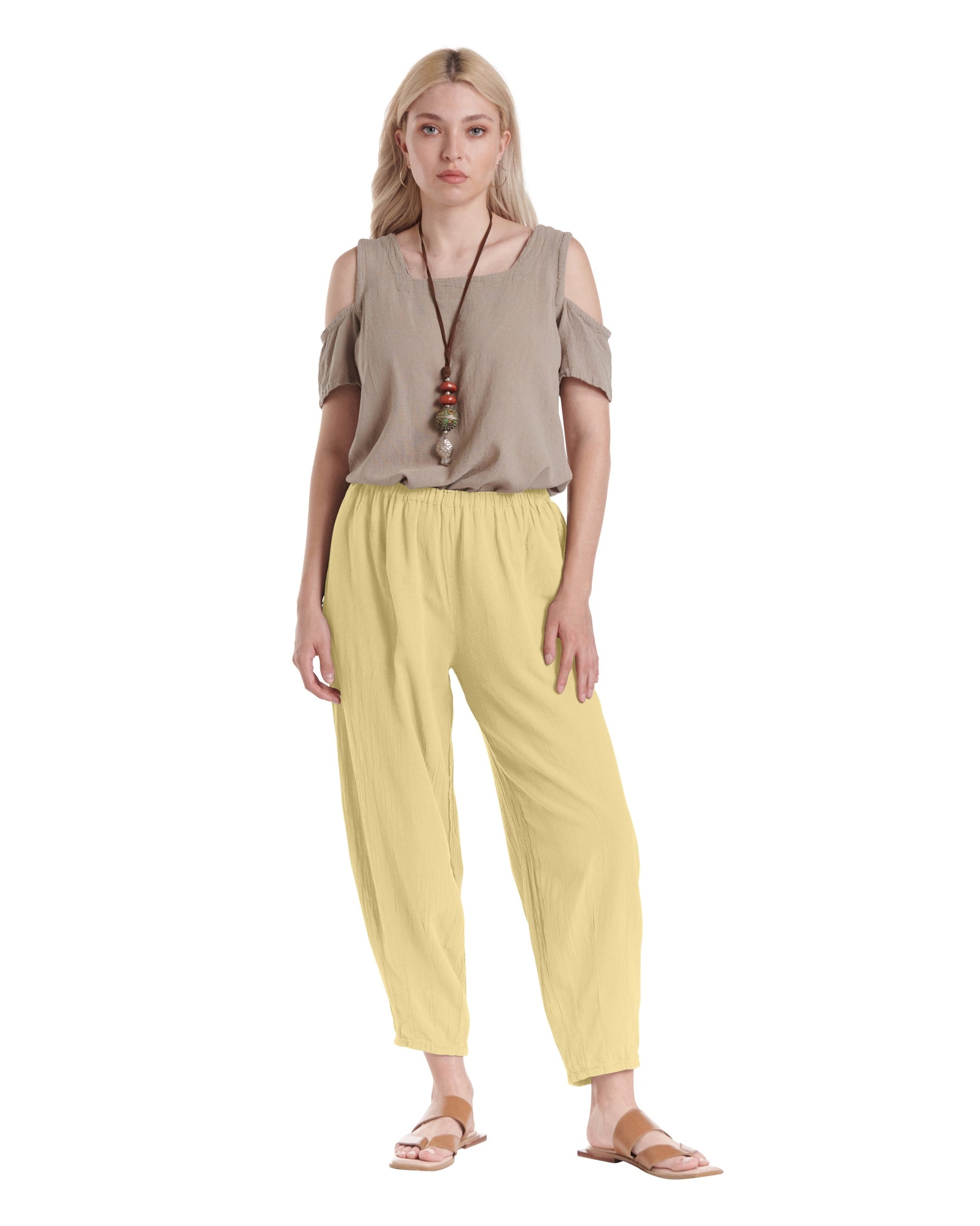 Dart Cotton Gauze Pants-Oh My Gauze