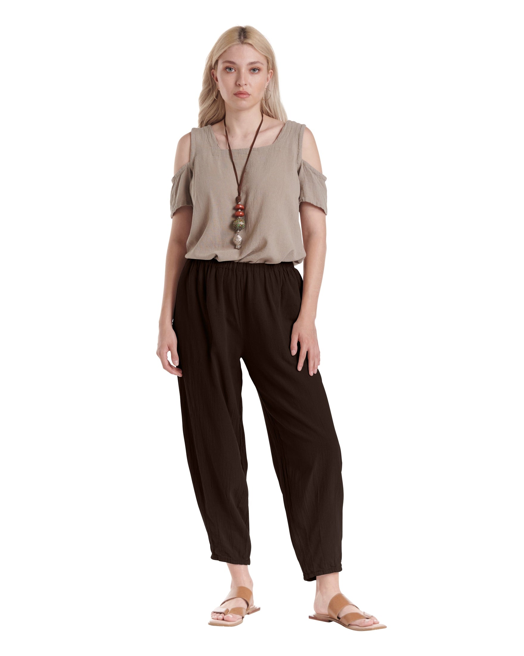 Dart Cotton Gauze Pants-Oh My Gauze