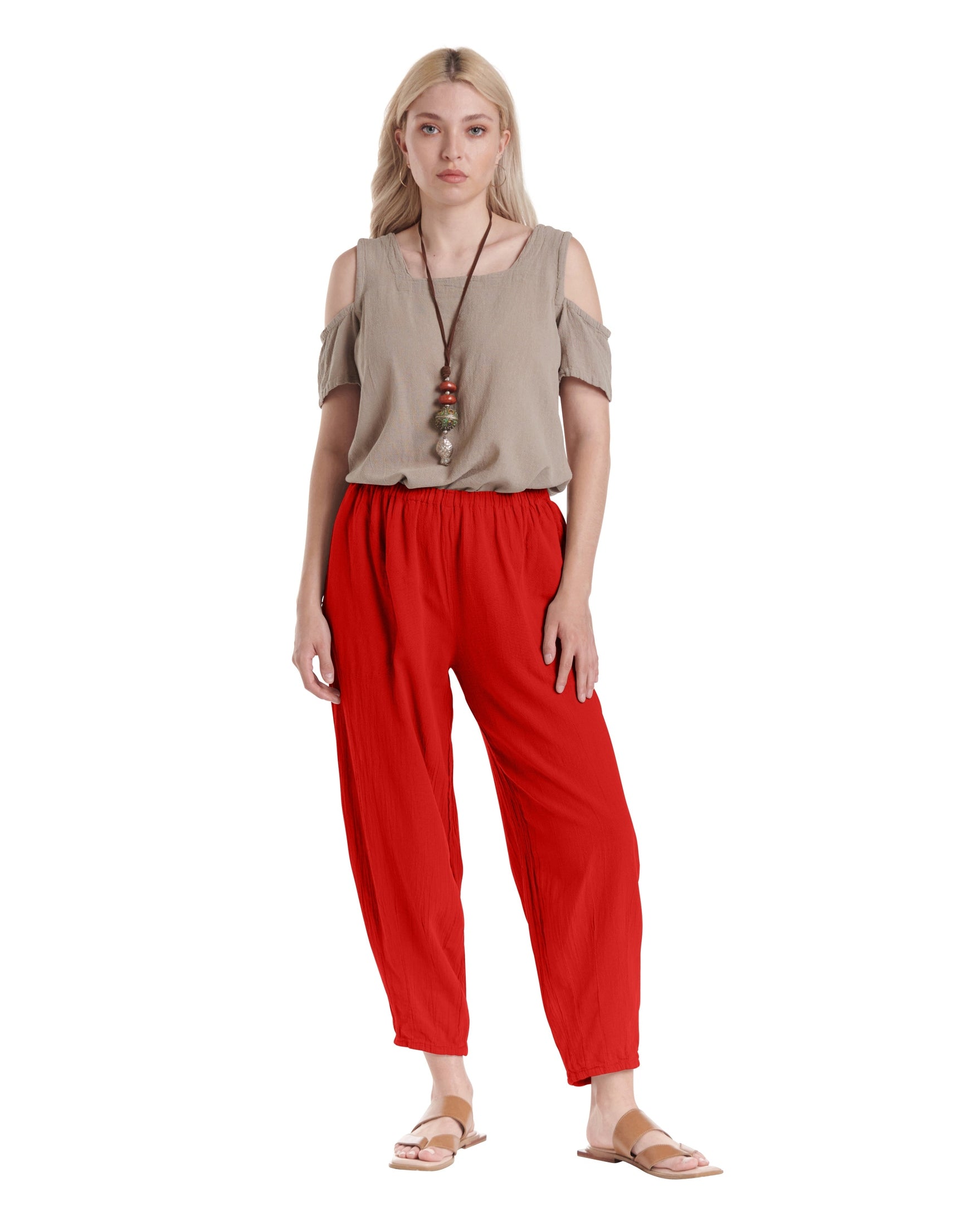 Dart Cotton Gauze Pants-Oh My Gauze