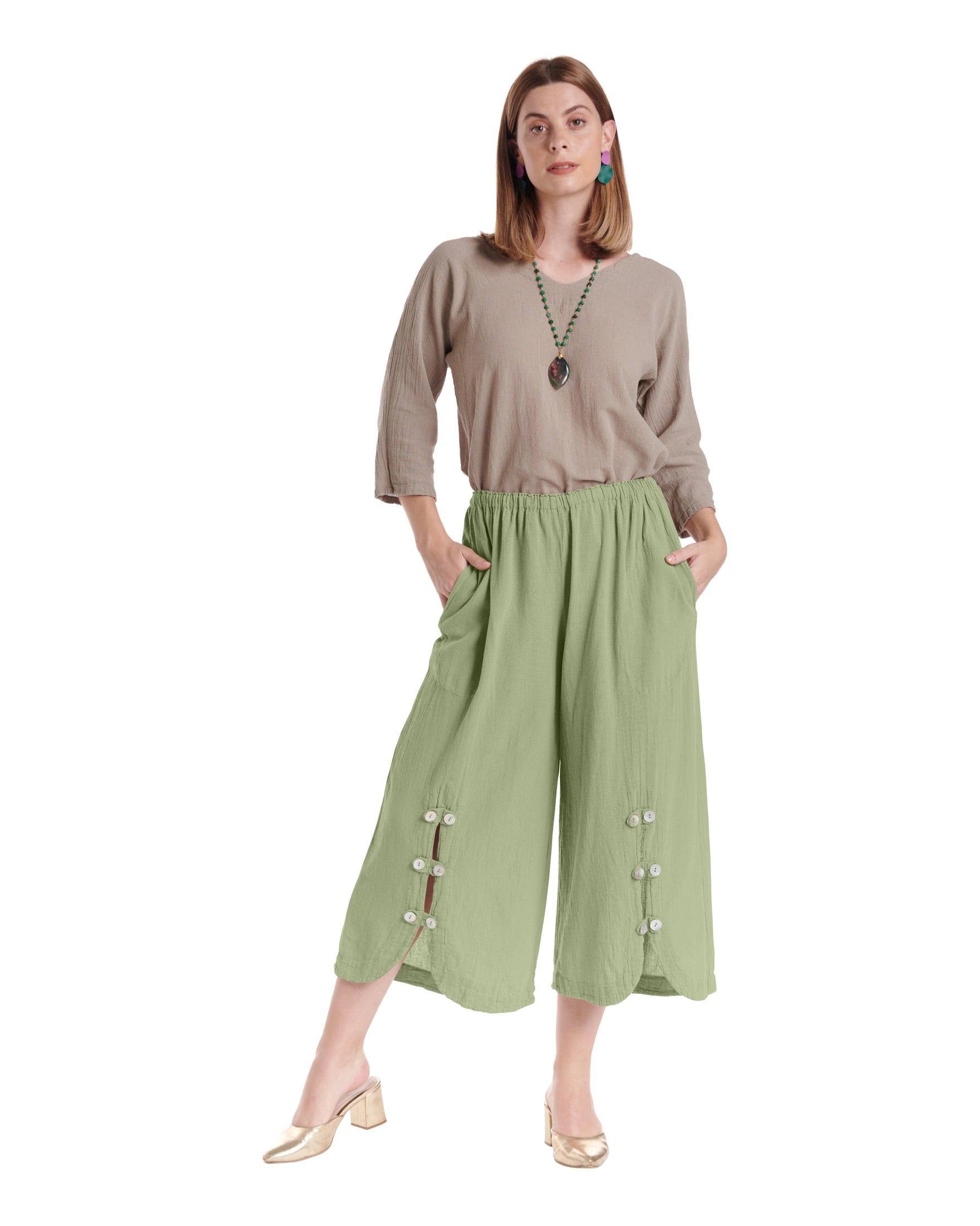 Dotty Cotton Gauze Pants – New Arrival-Oh My Gauze