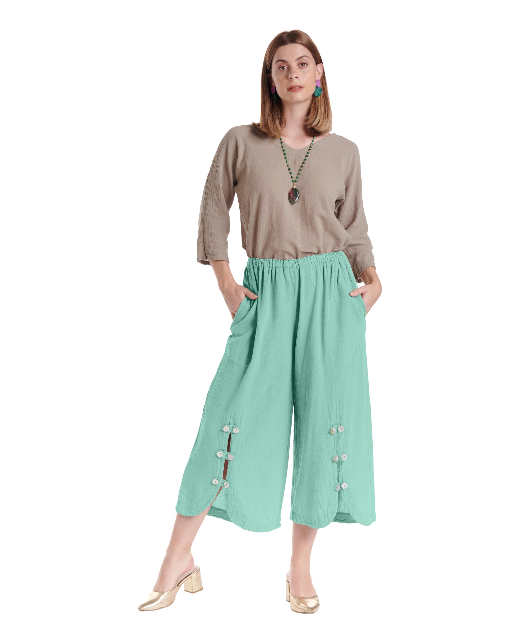 Dotty Cotton Gauze Pants – New Arrival-Oh My Gauze