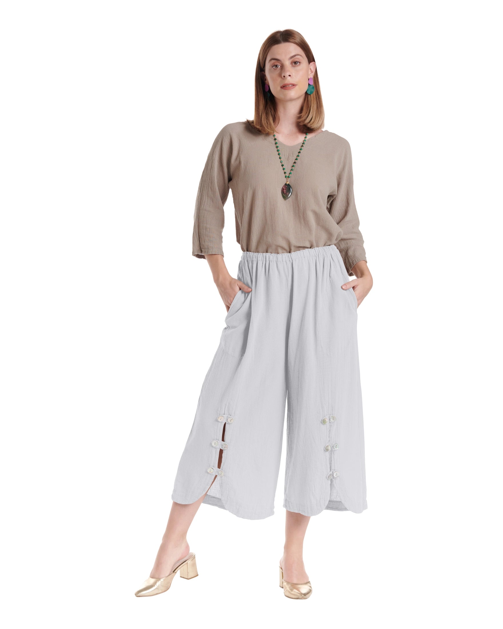 Dotty Cotton Gauze Pants – New Arrival-Oh My Gauze