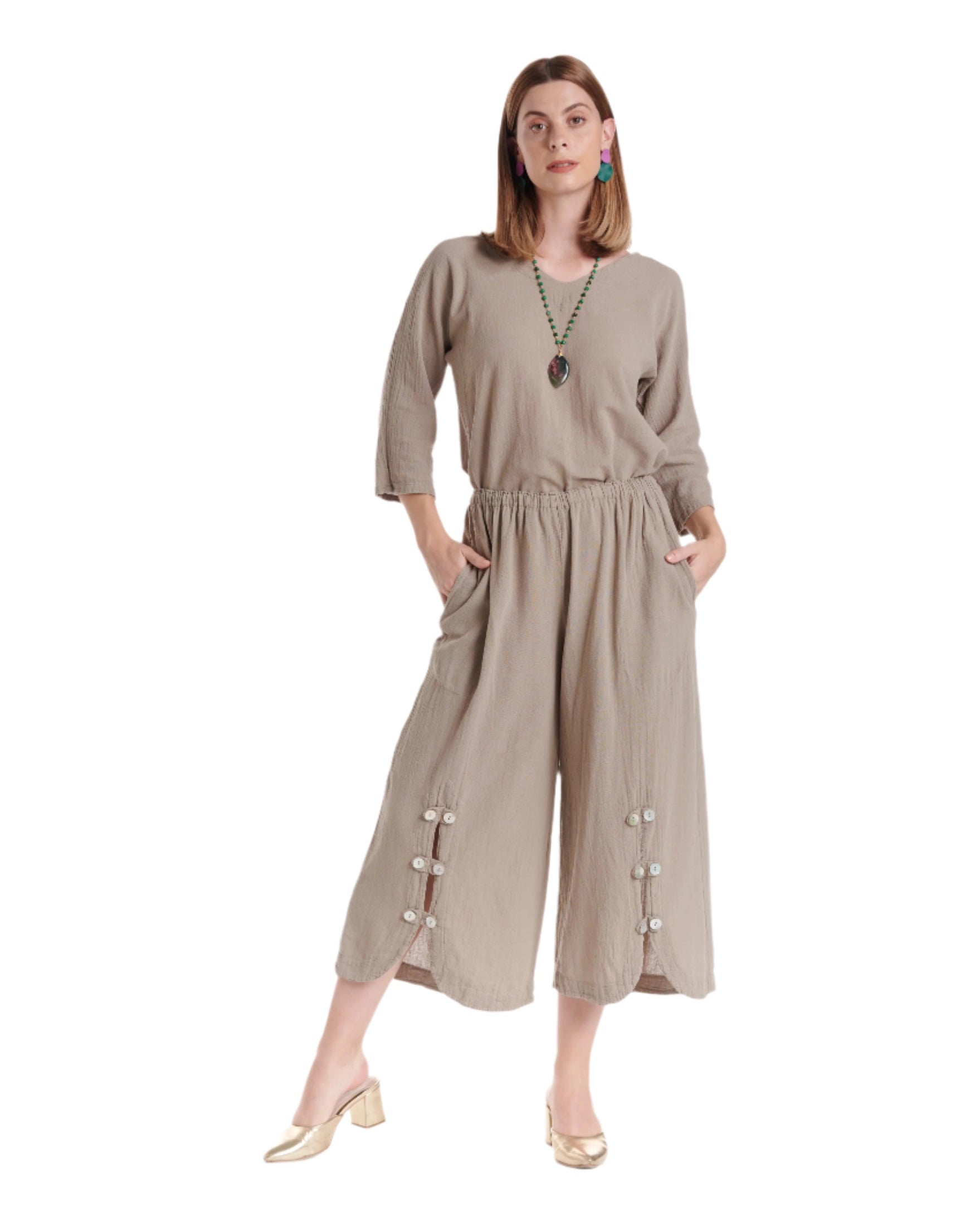 Dotty Cotton Gauze Pants – New Arrival-Oh My Gauze