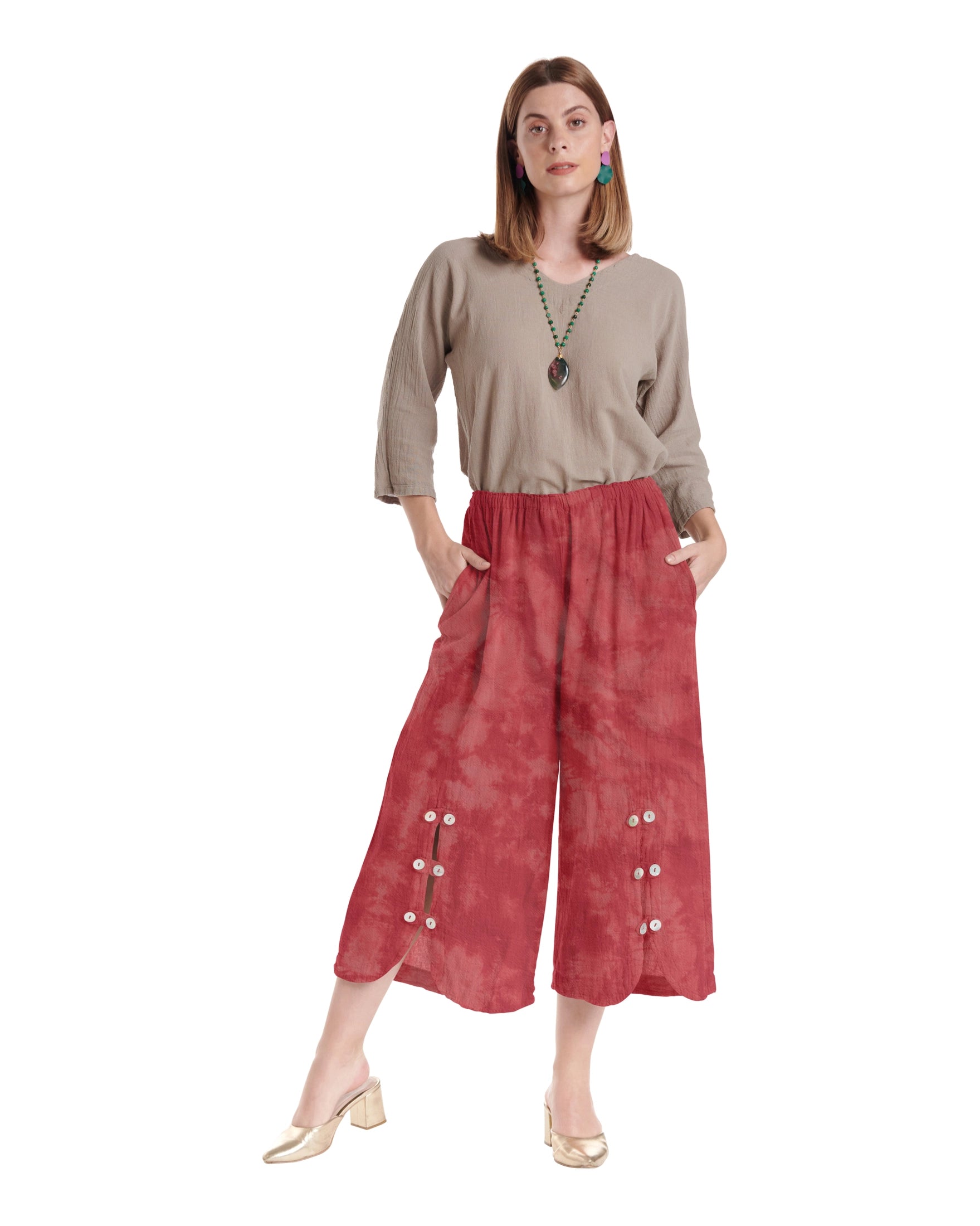 Dotty Cotton Gauze Pants – New Arrival-Oh My Gauze