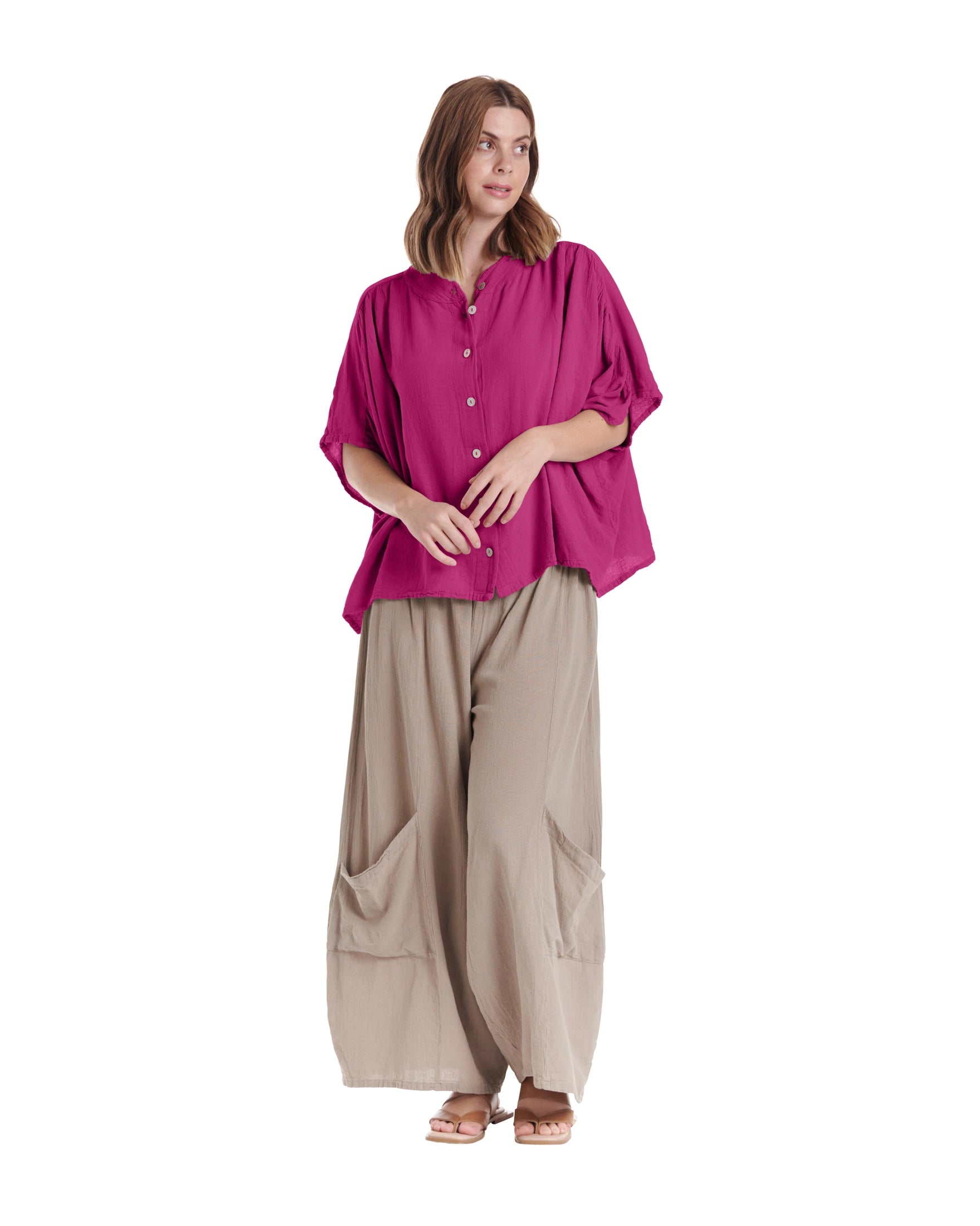 Ines Cotton Gauze Blouse – New Arrival-Oh My Gauze