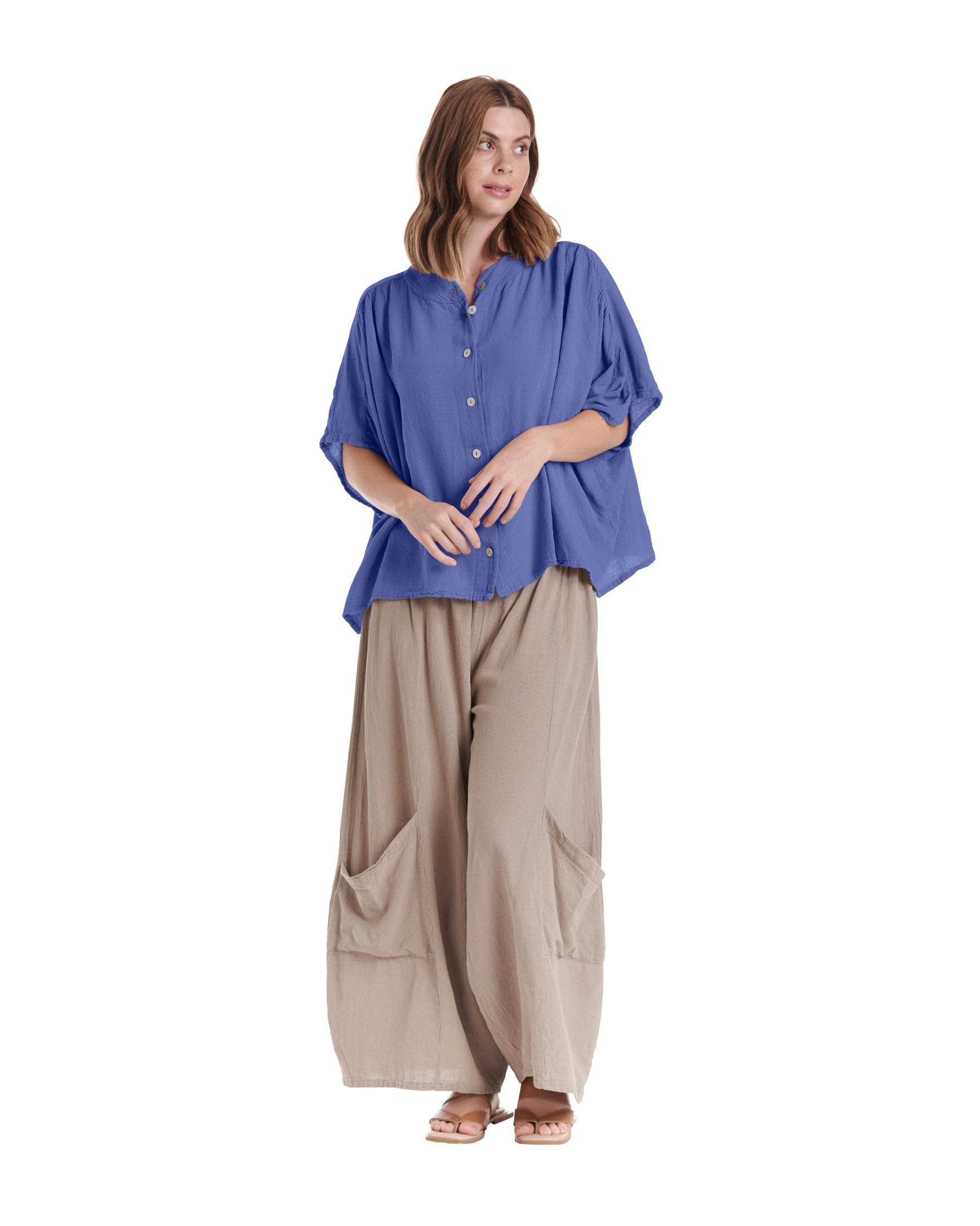 Ines Cotton Gauze Blouse – New Arrival-Oh My Gauze