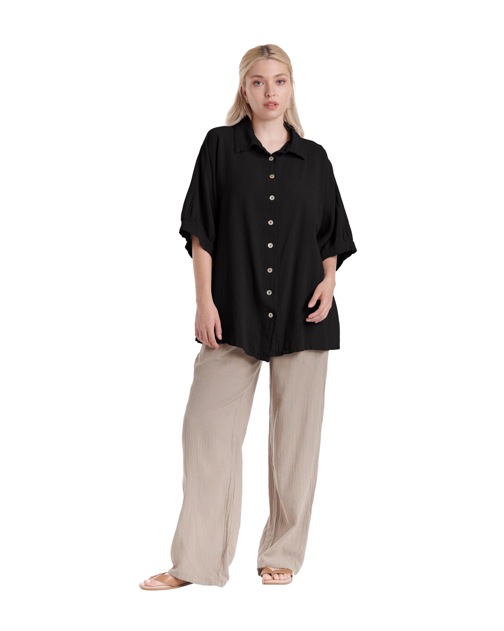 Lotus Cotton Gauze Blouse – New Arrival-Oh My Gauze