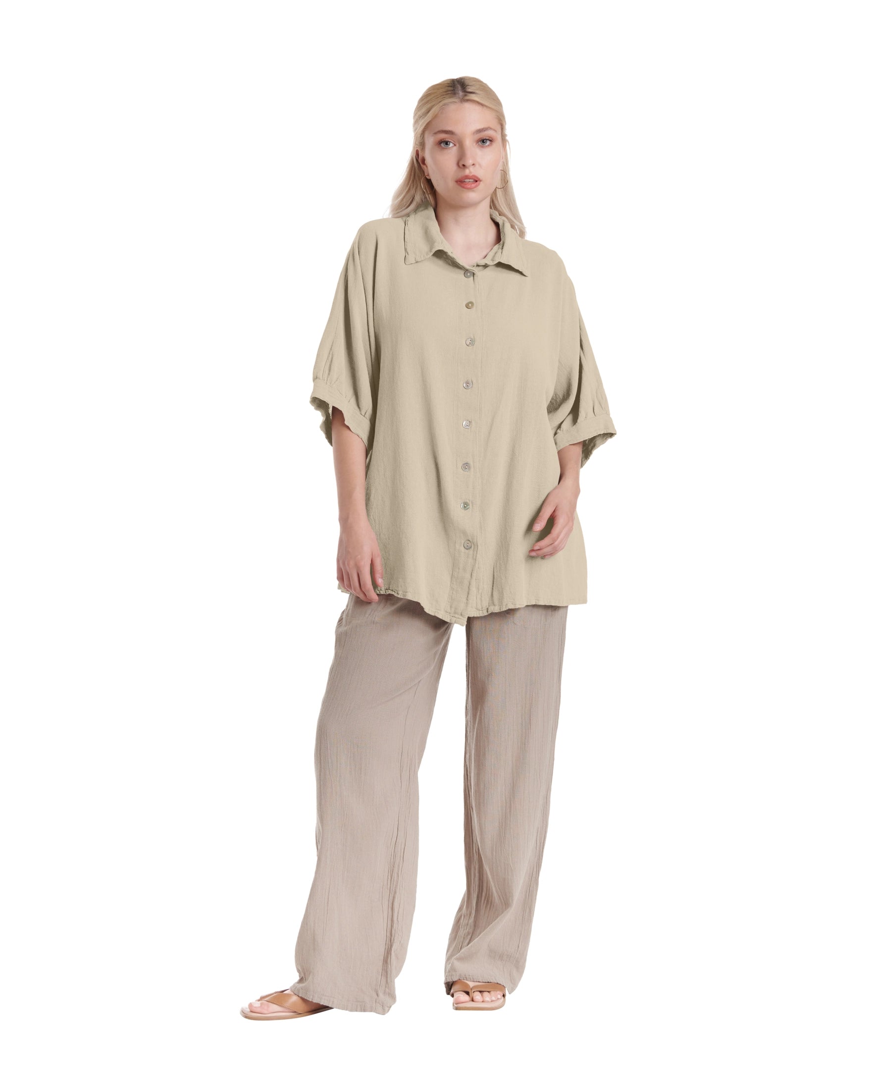 Lotus Cotton Gauze Blouse – New Arrival-Oh My Gauze