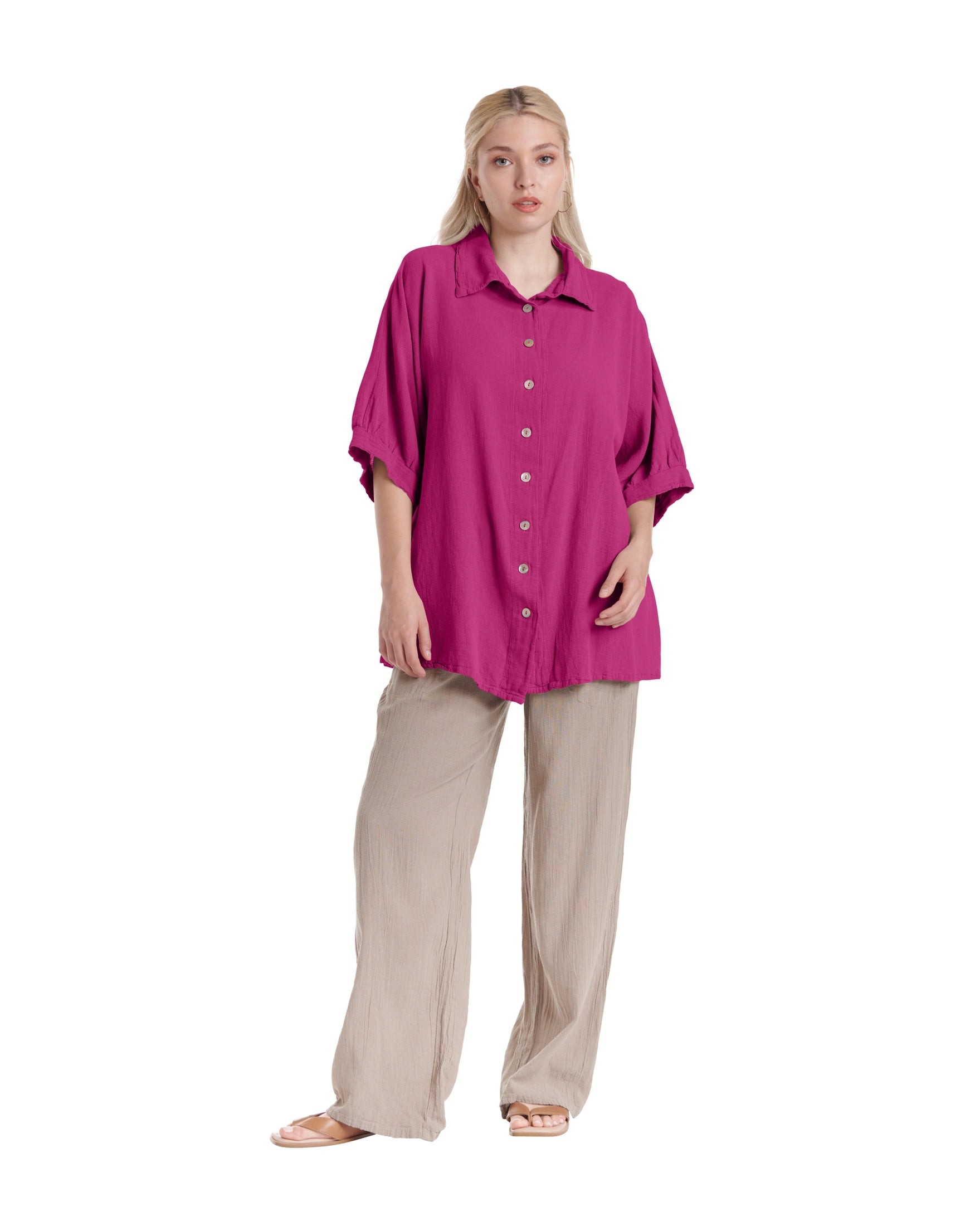 Lotus Cotton Gauze Blouse – New Arrival-Oh My Gauze