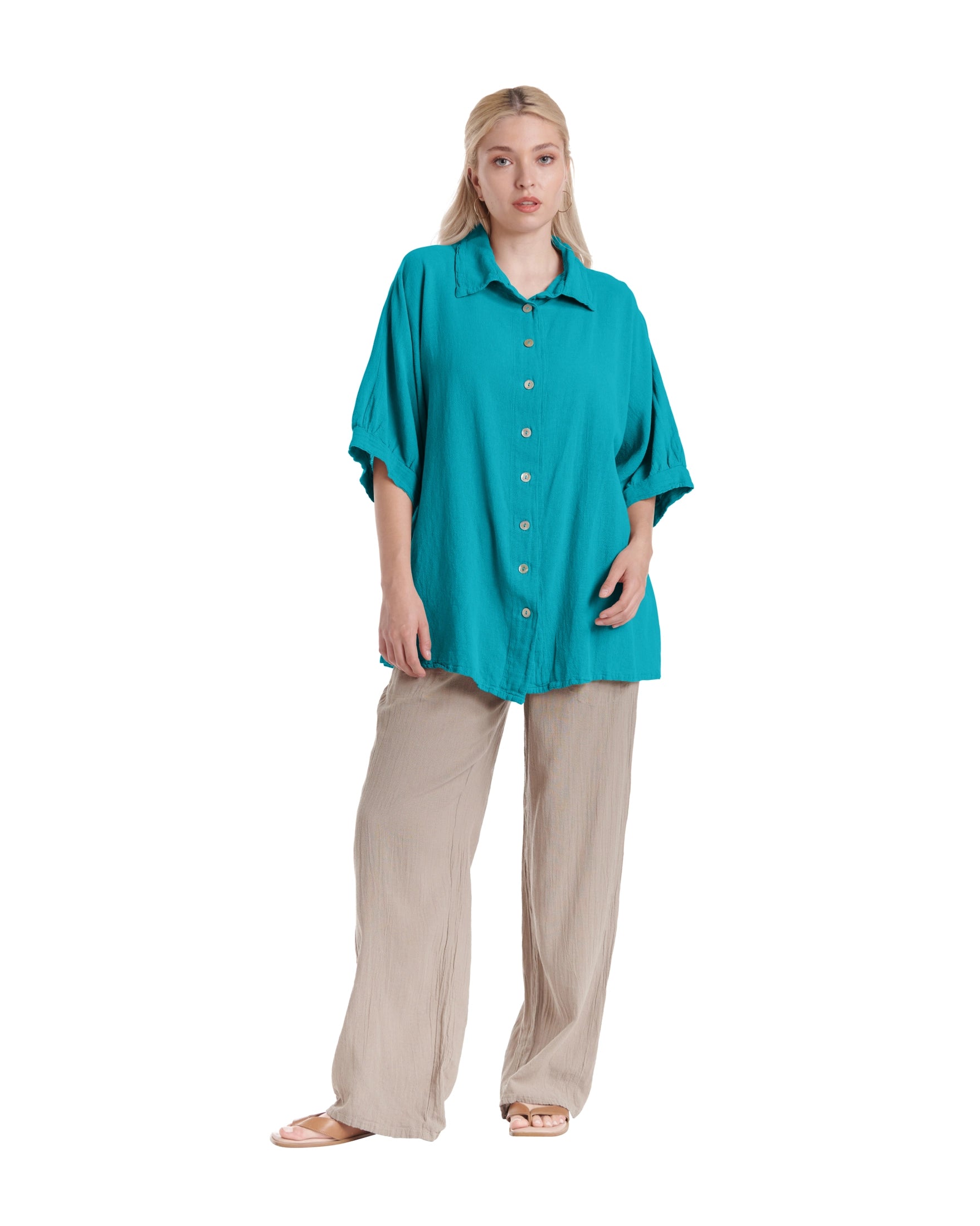 Lotus Cotton Gauze Blouse – New Arrival-Oh My Gauze