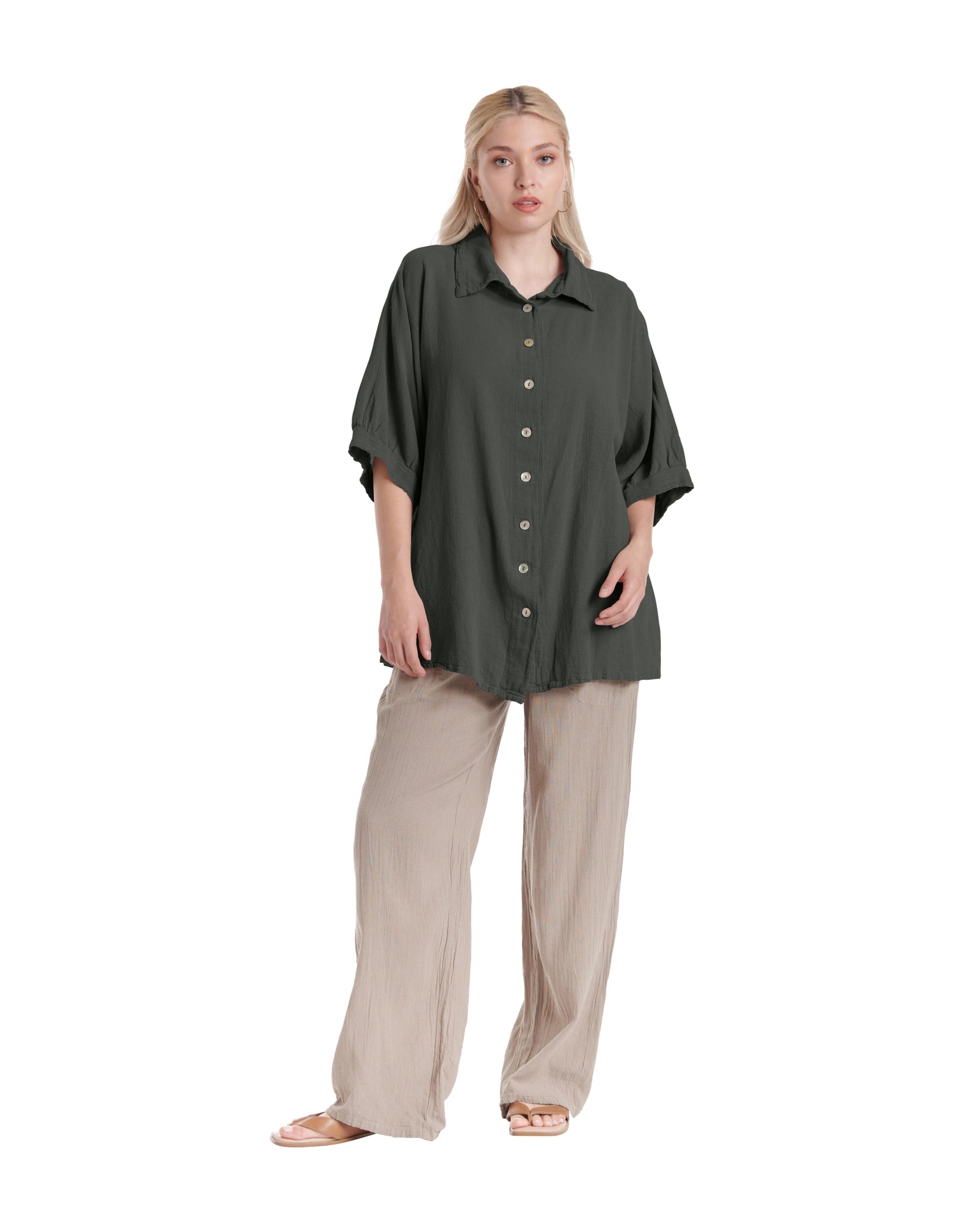 Lotus Cotton Gauze Blouse – New Arrival-Oh My Gauze