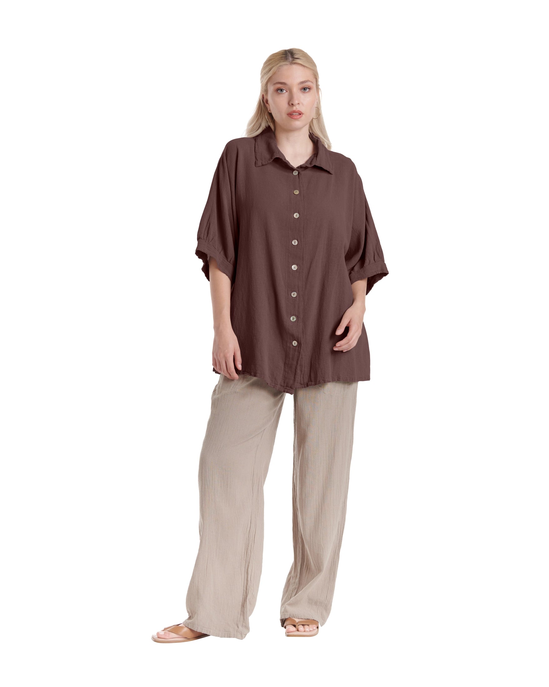 Lotus Cotton Gauze Blouse – New Arrival-Oh My Gauze