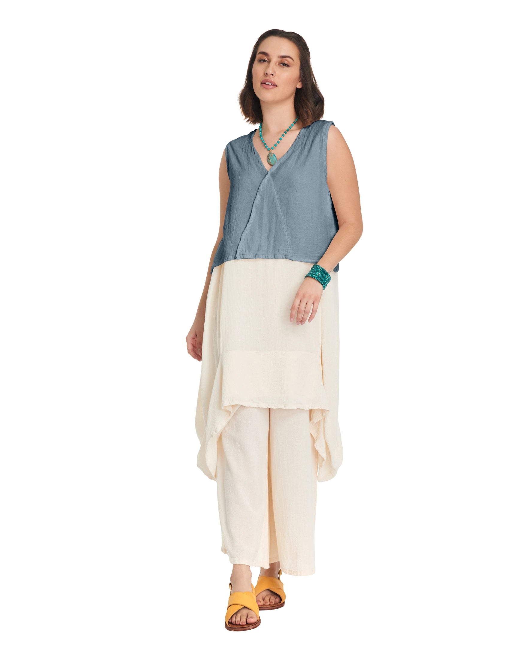 Luisa Crop Cotton Gauze Blouse-Oh My Gauze