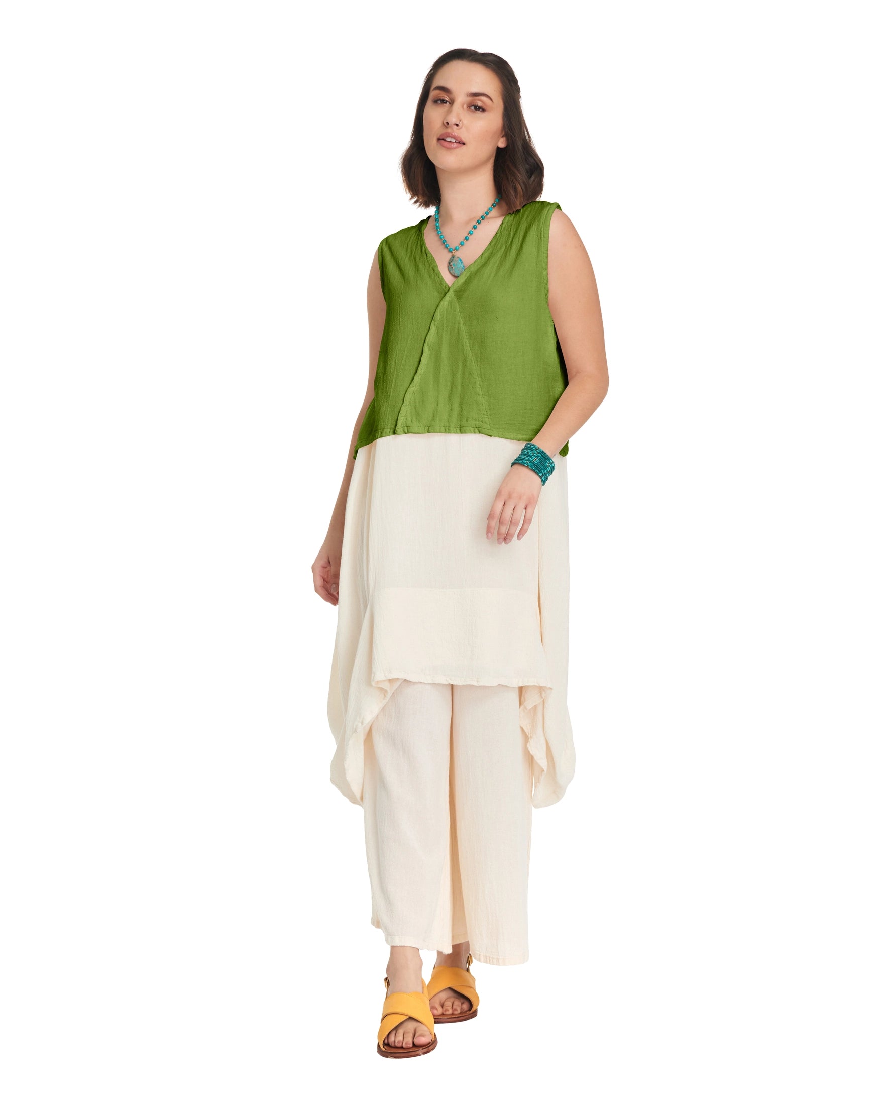 Luisa Crop Cotton Gauze Blouse-Oh My Gauze