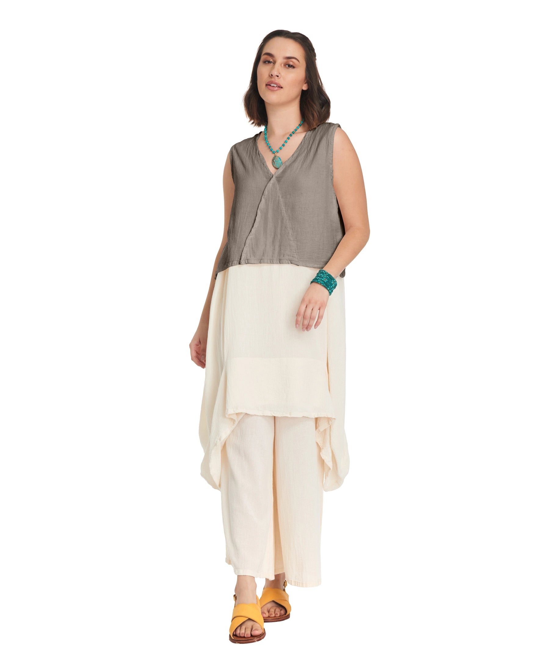 Luisa Crop Cotton Gauze Blouse-Oh My Gauze
