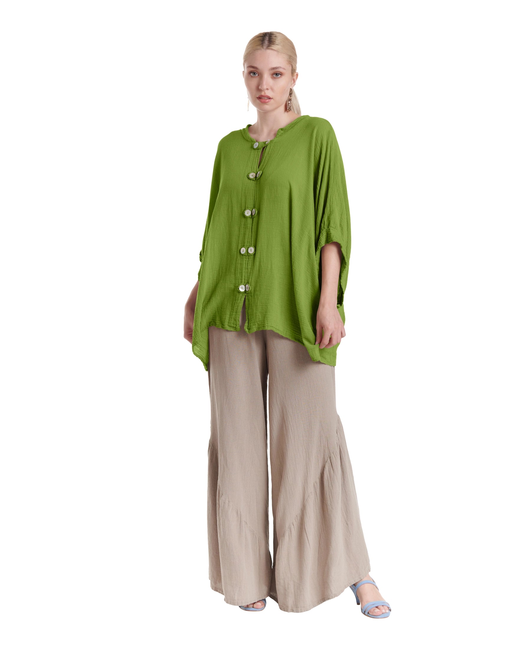 ARULLE/tulle over gauze shirt/グレージュ/ Dana Blouse