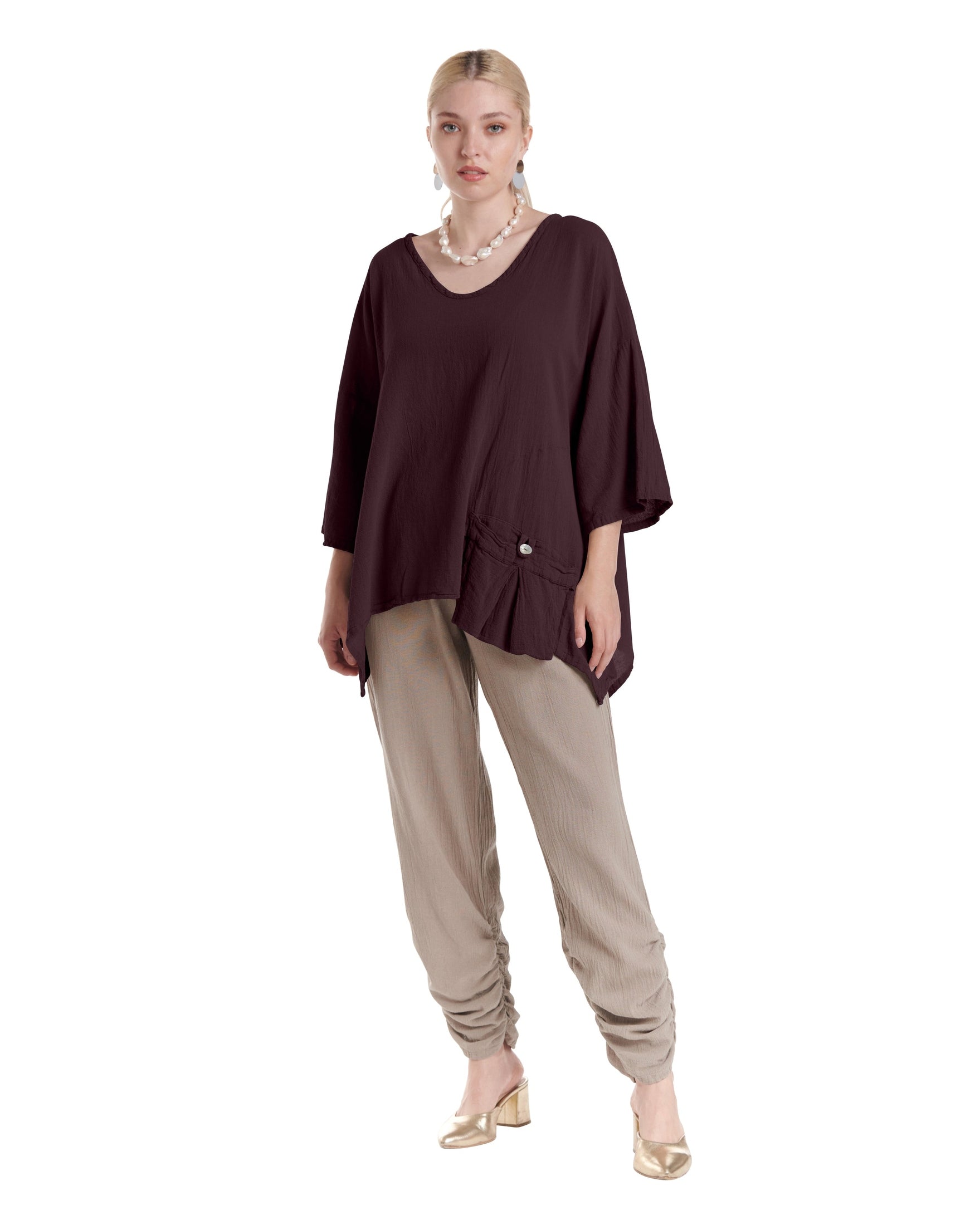 Pocket Cotton Gauze Blouse-Oh My Gauze