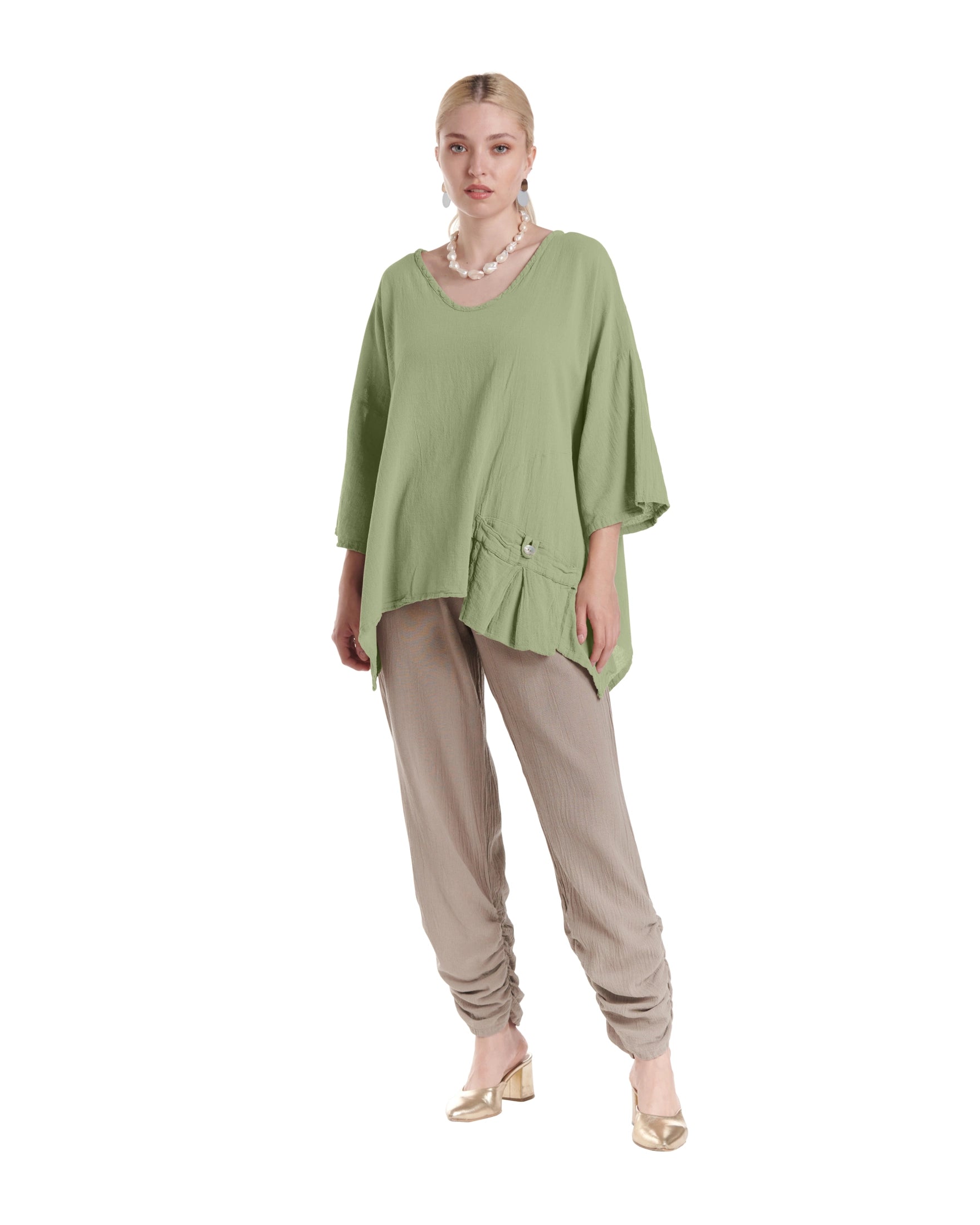 Pocket Cotton Gauze Blouse-Oh My Gauze